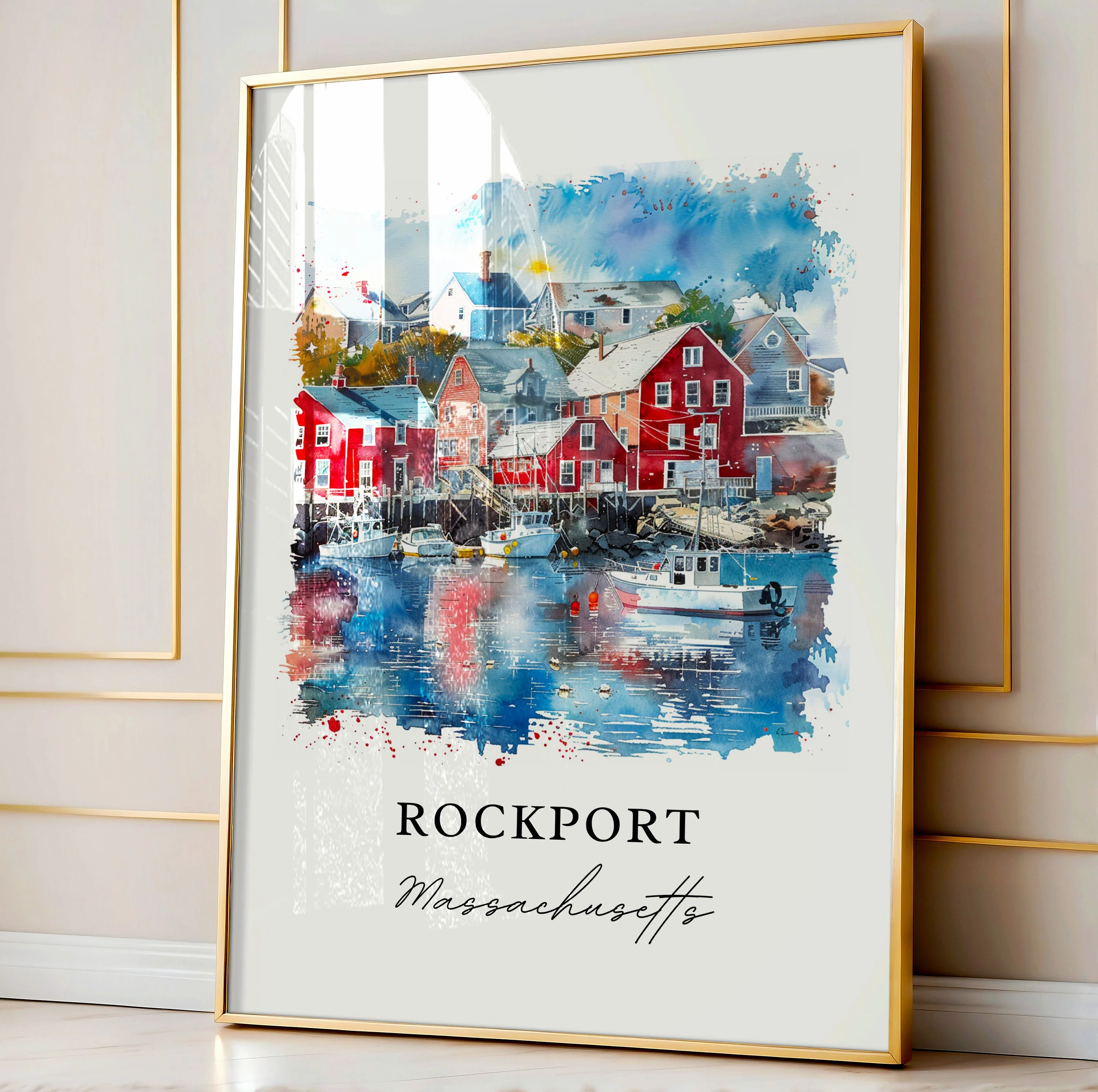 Rockport, USA – Watercolor Art Print - Image 4