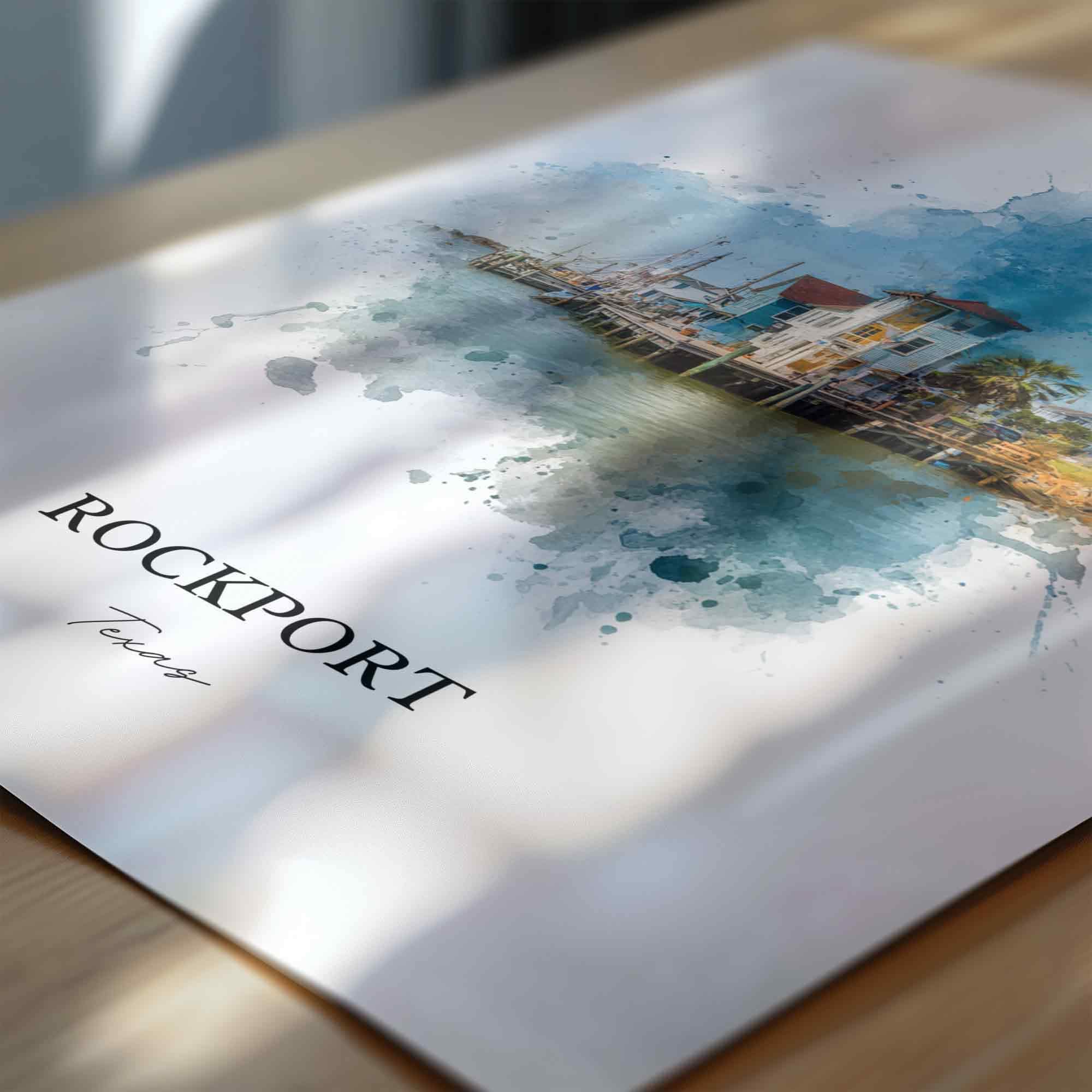 Rockport, Texas – Watercolor Art Print - Image 2