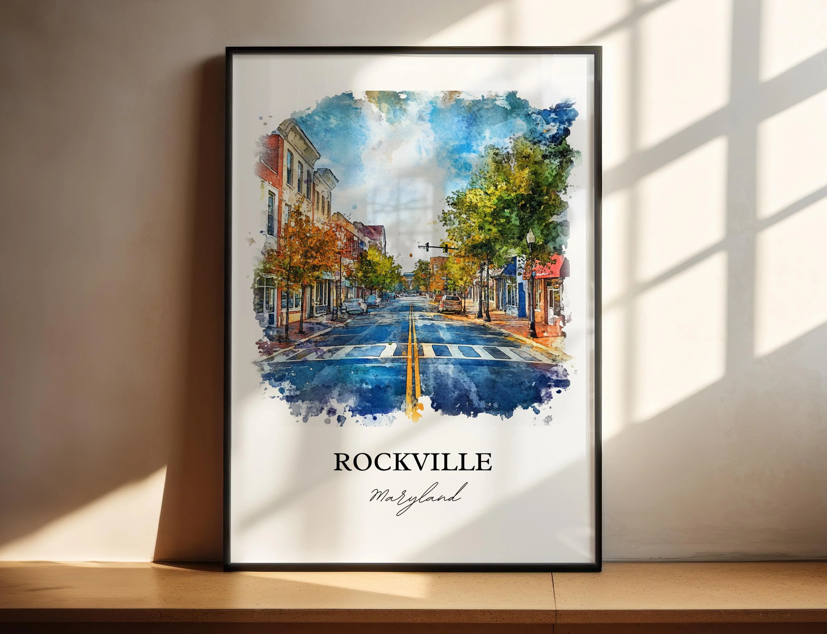 Rockville, Texas – Watercolor Art Print