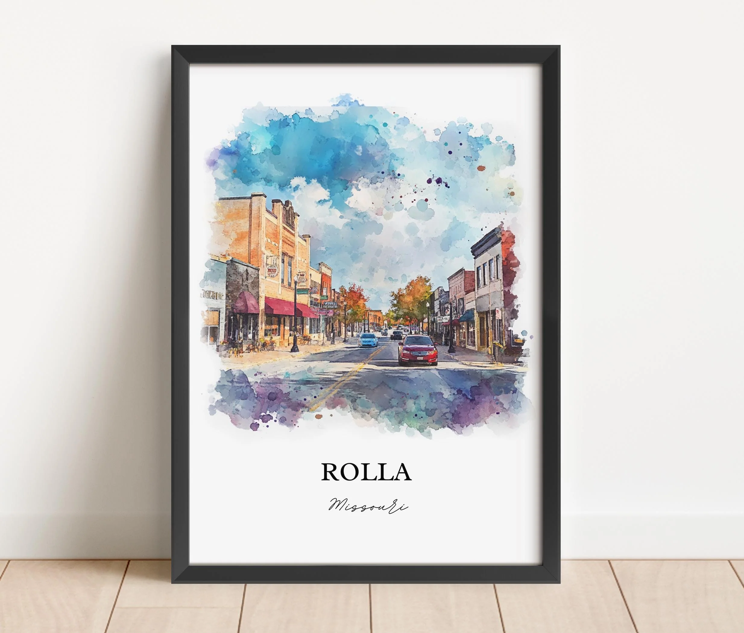 Rolla, Missouri, USA – Watercolor Art Print - Image 3