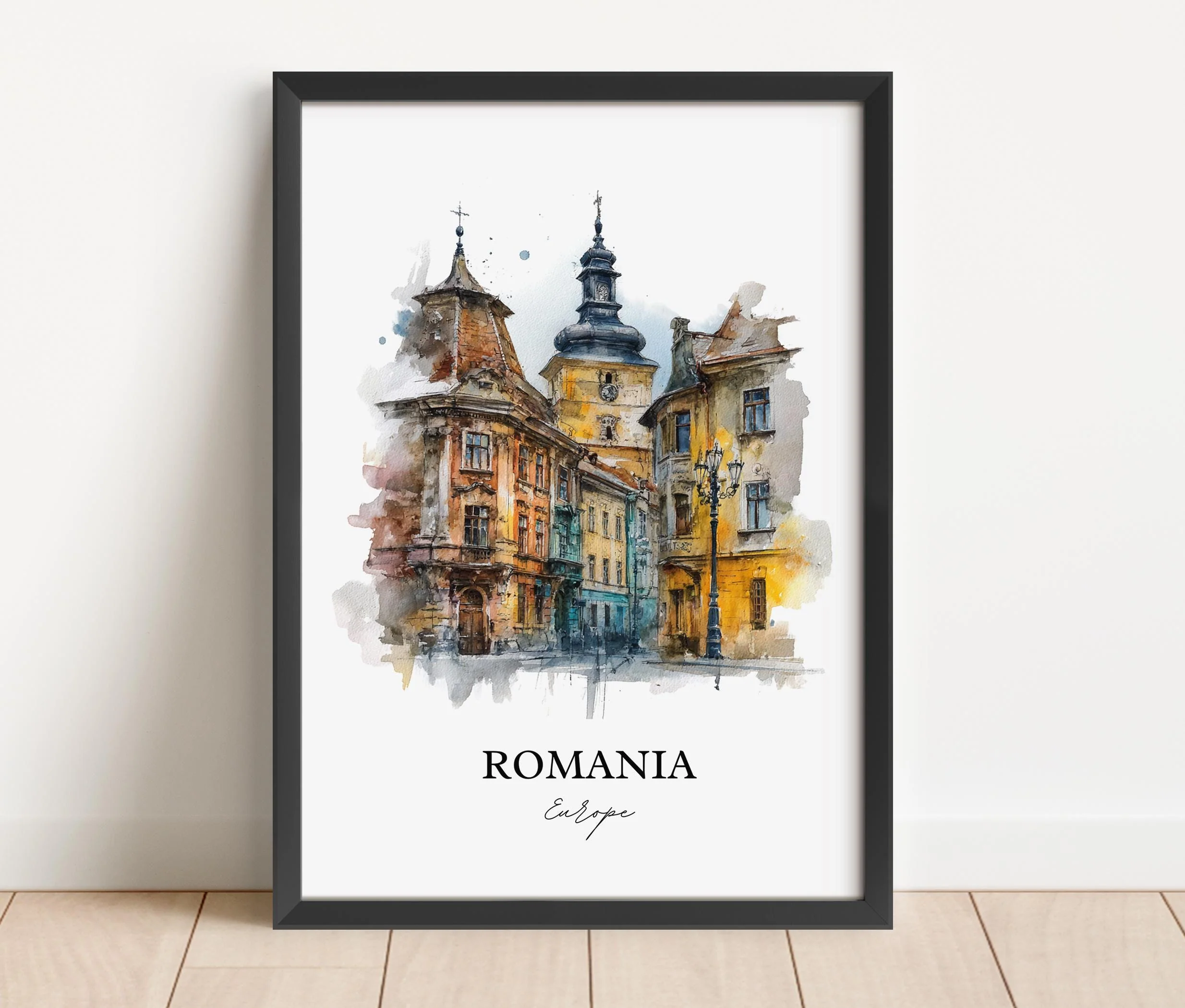 Romania – Watercolor Art Print - Image 6