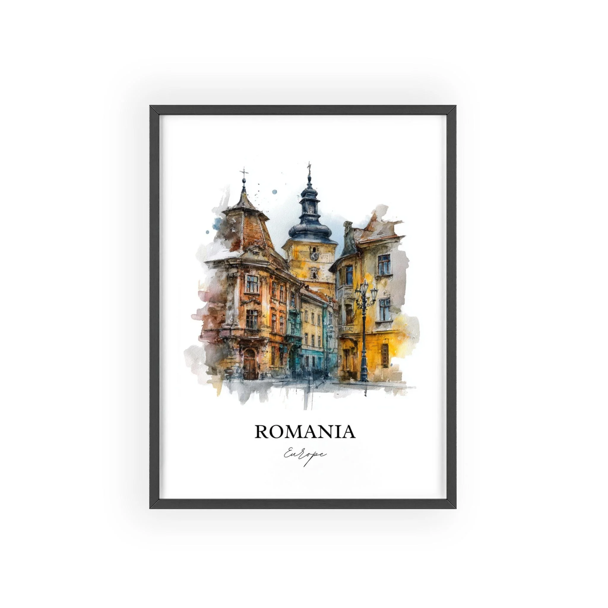 Romania – Watercolor Art Print - Image 7