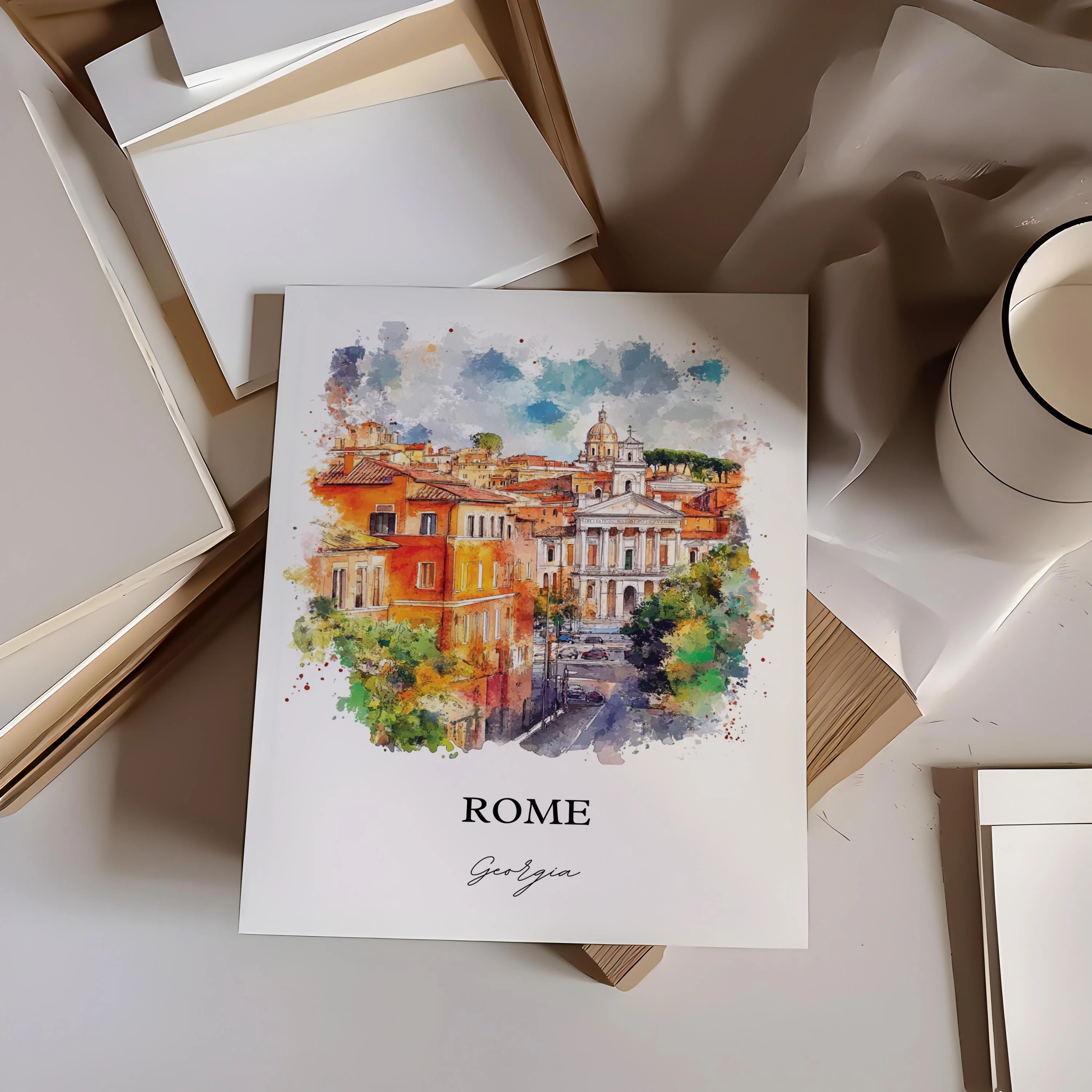 Rome, Georgia, USA – Watercolor Art Print - Image 5