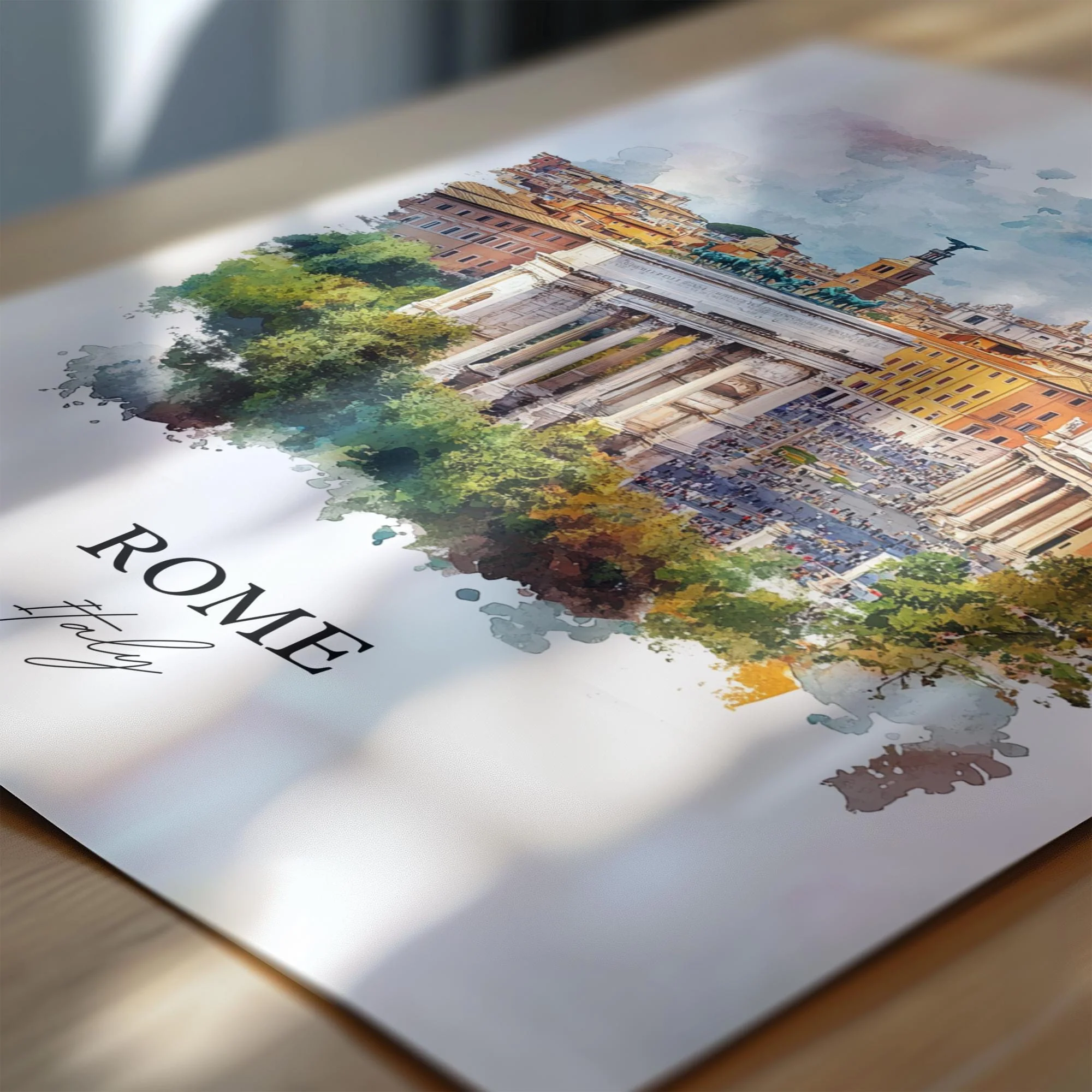 Rome, Italy – Watercolor Art Print - Image 2