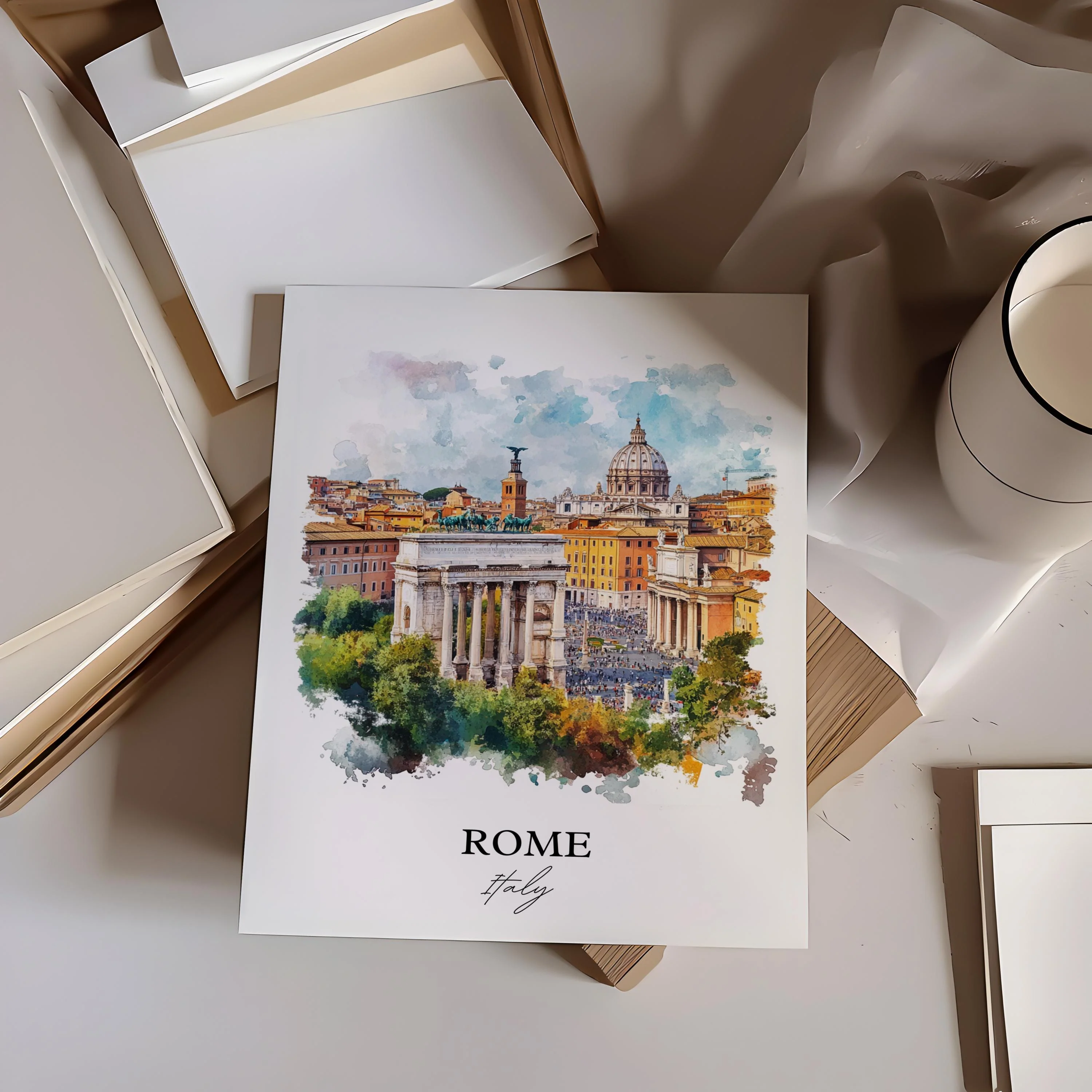 Rome, Italy – Watercolor Art Print - Image 6