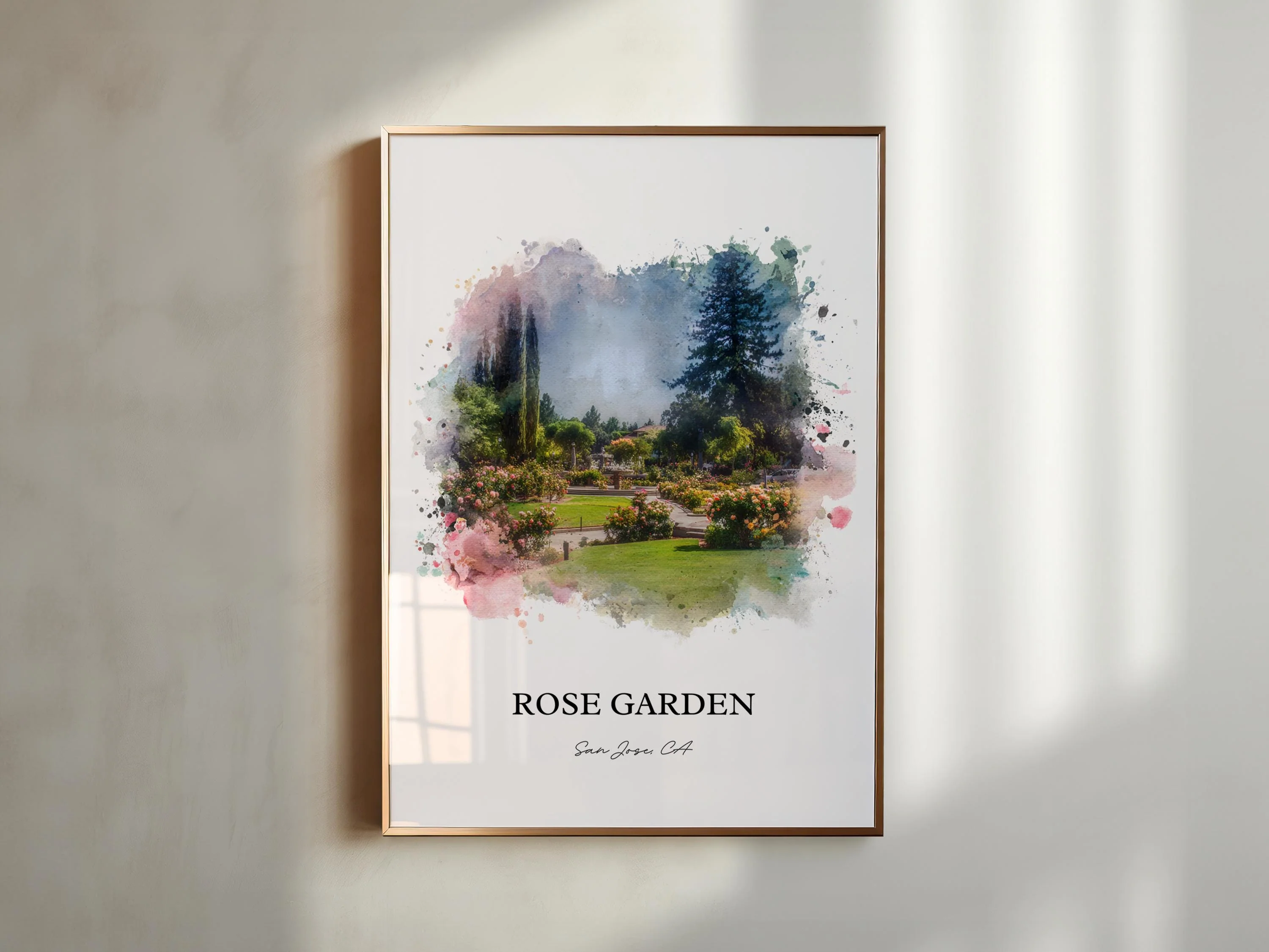 Rose Garden San Jose, CA – Watercolor Art Print - Image 5
