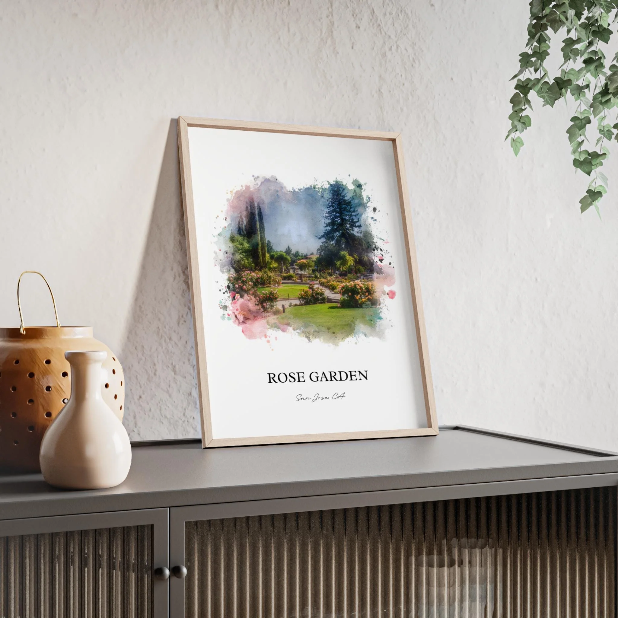 Rose Garden San Jose, CA – Watercolor Art Print - Image 6