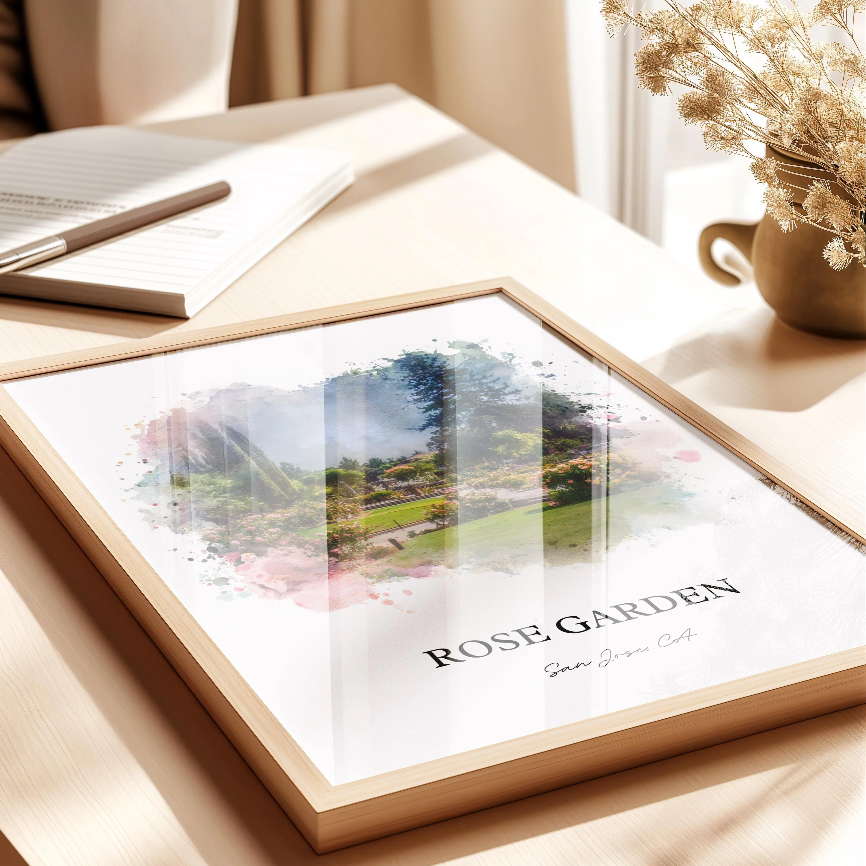 Rose Garden San Jose, CA – Watercolor Art Print - Image 8