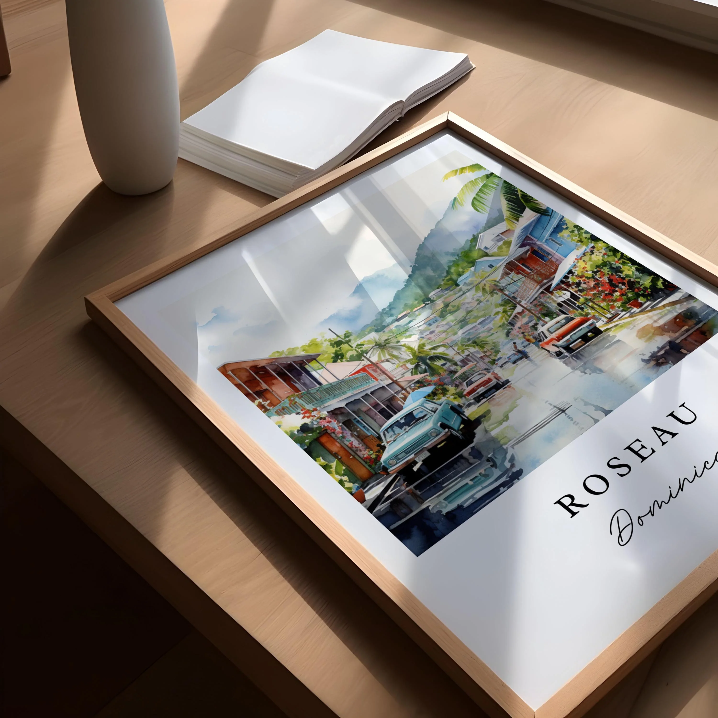 Roseau, Dominica – Watercolor Art Print - Image 3