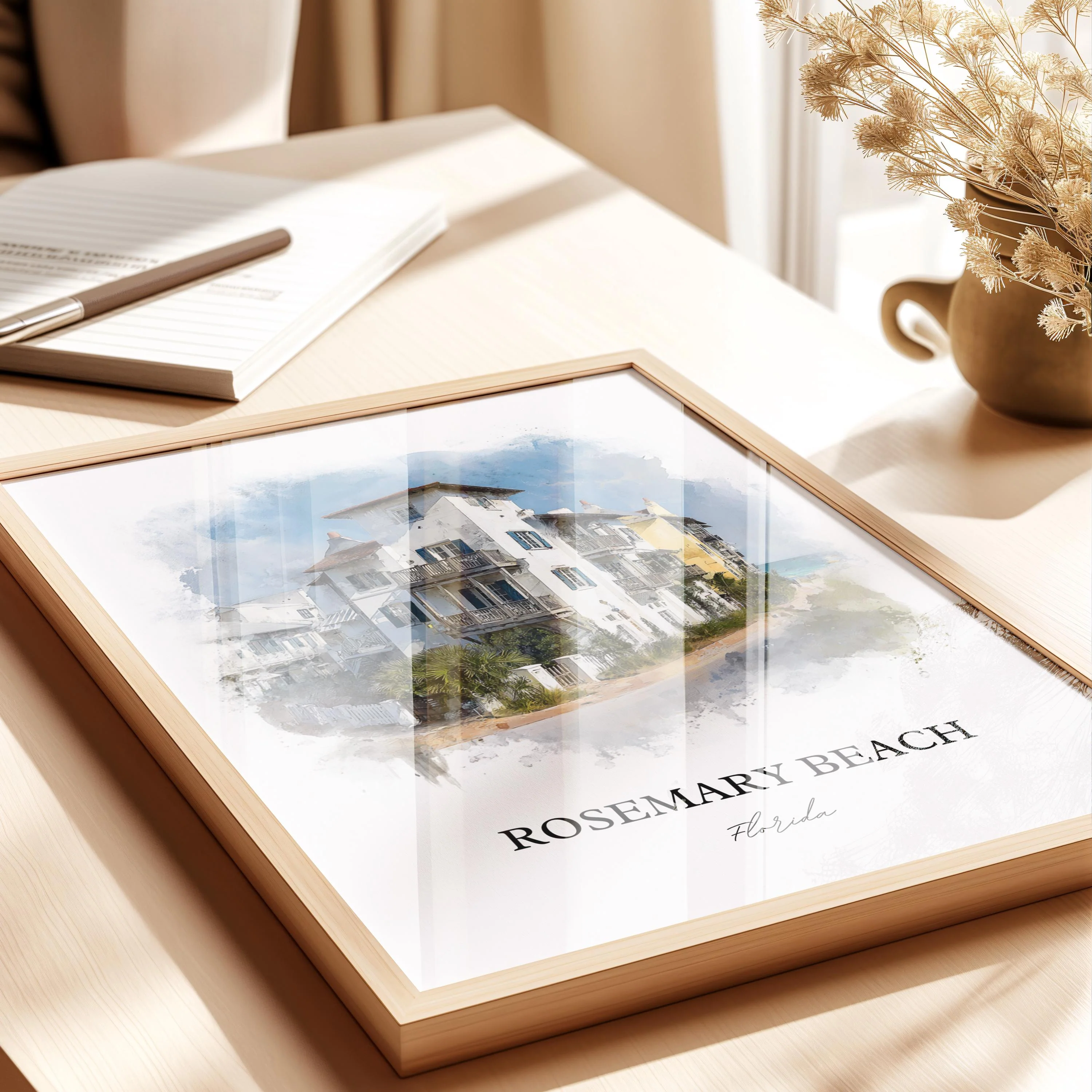 Rosemary Beach, Florida – Watercolor Art Print - Image 3