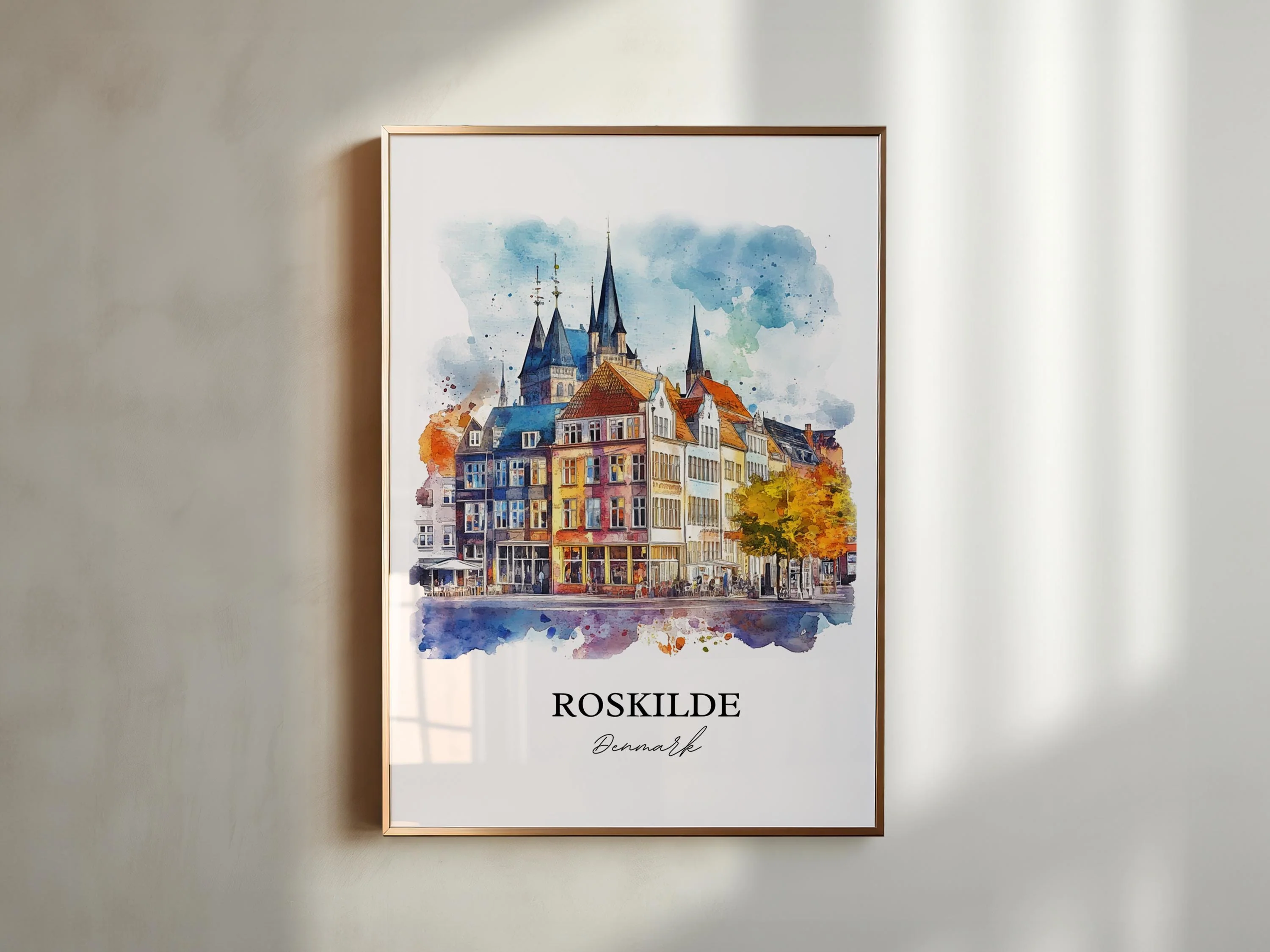 Roskilde, Denmark – Watercolor Art Print - Image 3