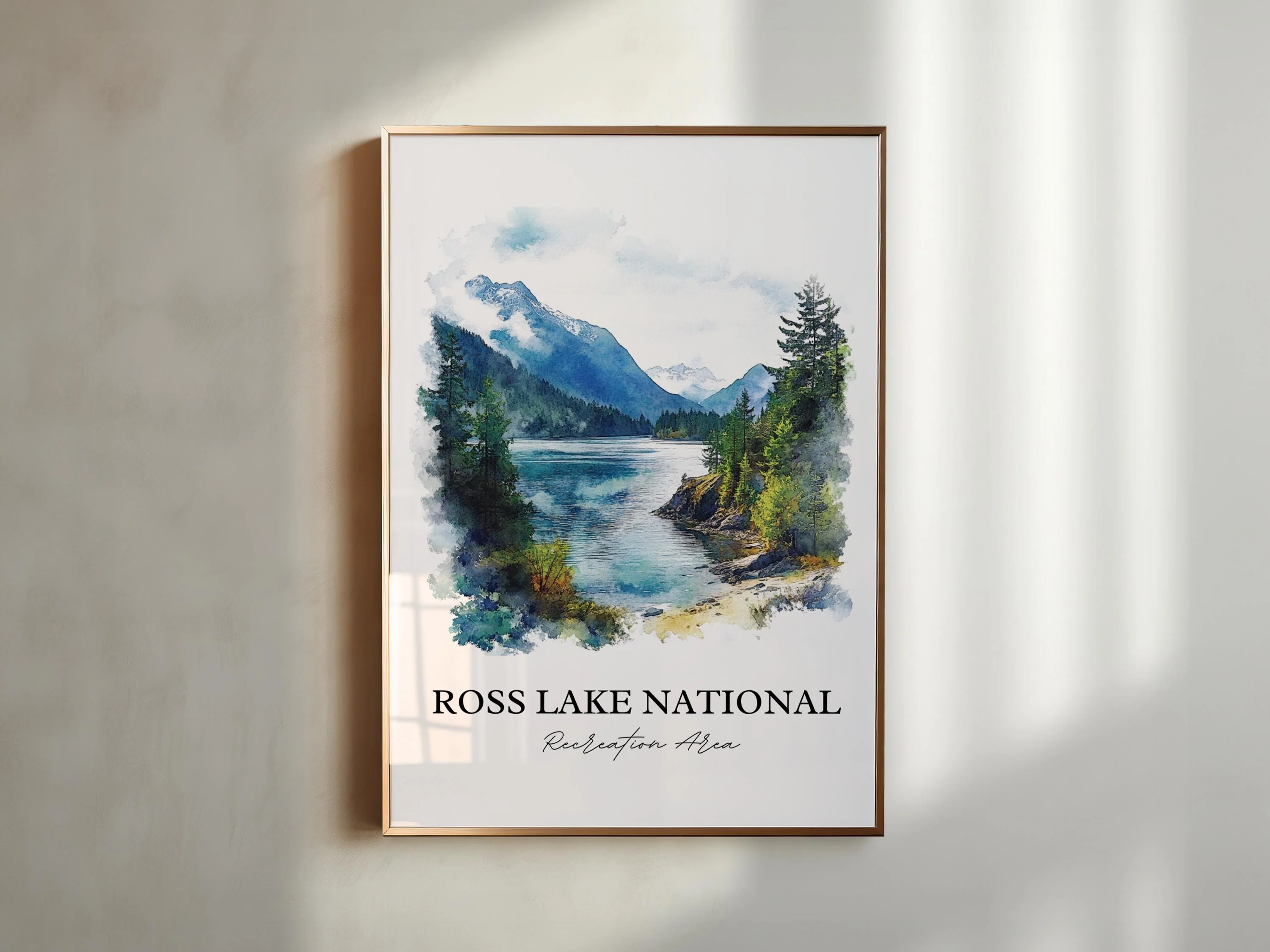 Ross Lake, USA – Watercolor Art Print - Image 3