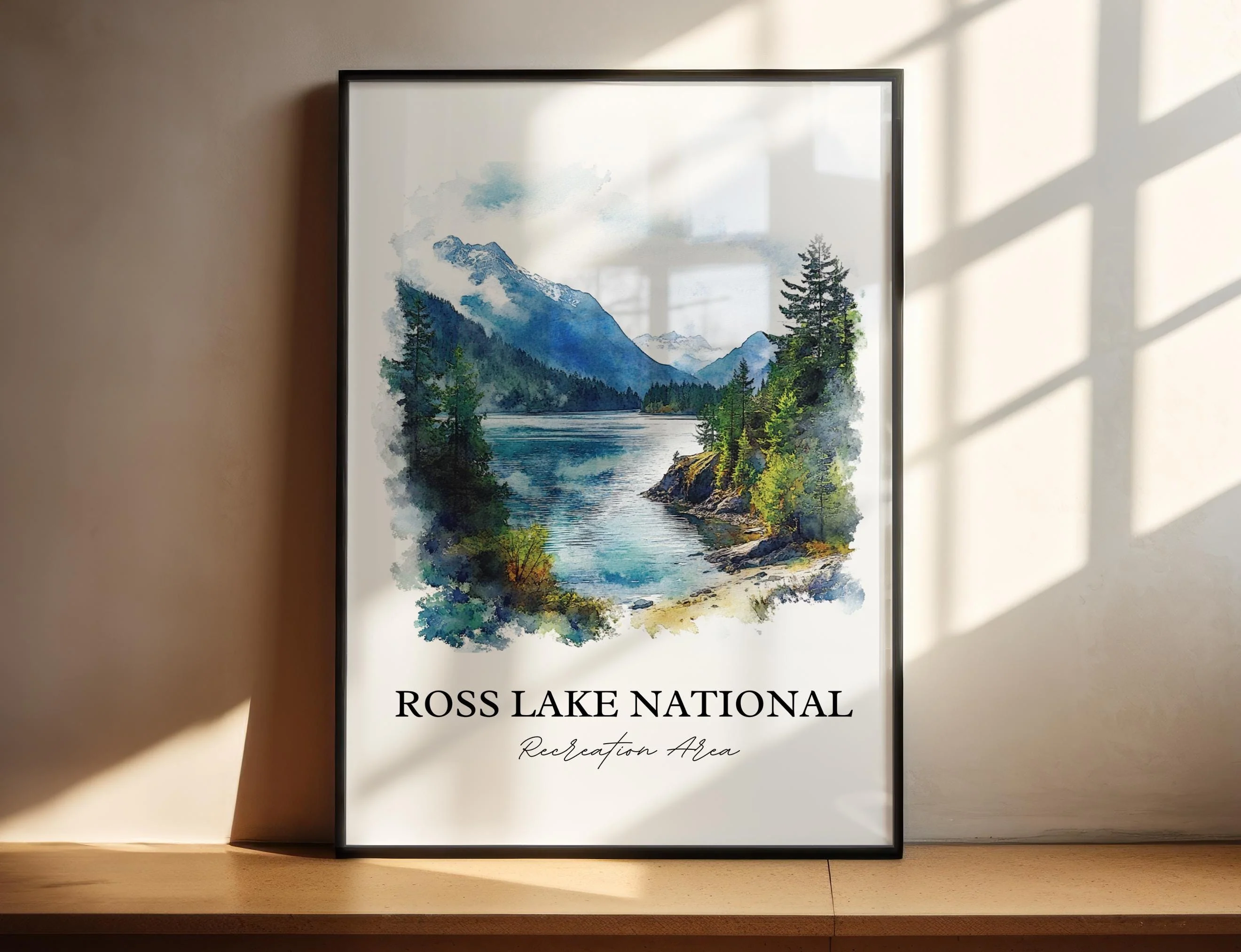 Ross Lake, USA – Watercolor Art Print