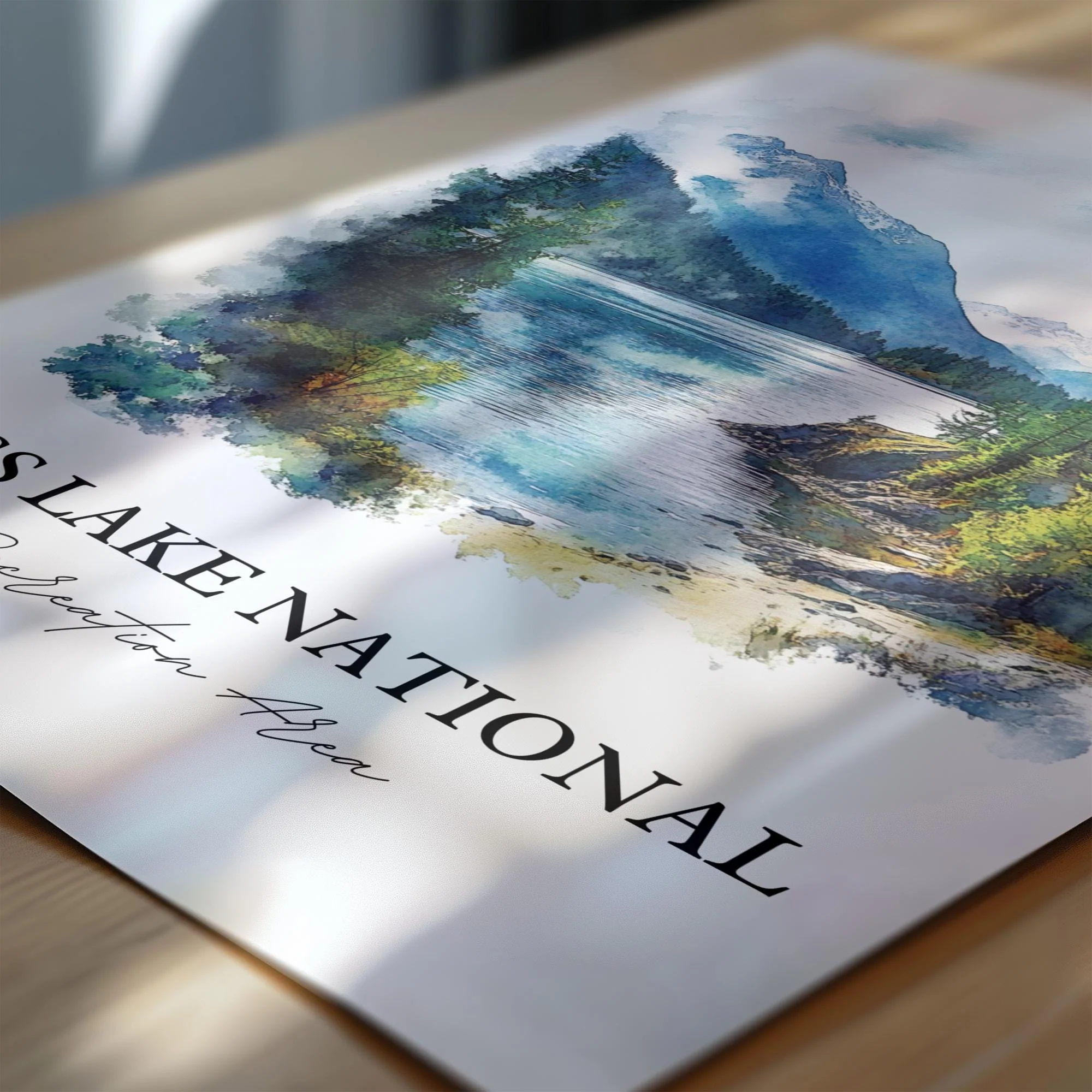Ross Lake, USA – Watercolor Art Print - Image 2
