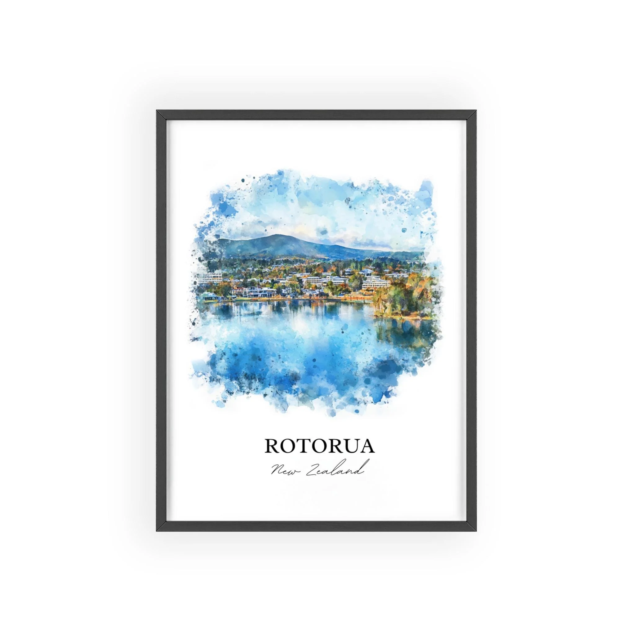 Rotorua, New Zealand – Watercolor Art Print - Image 7