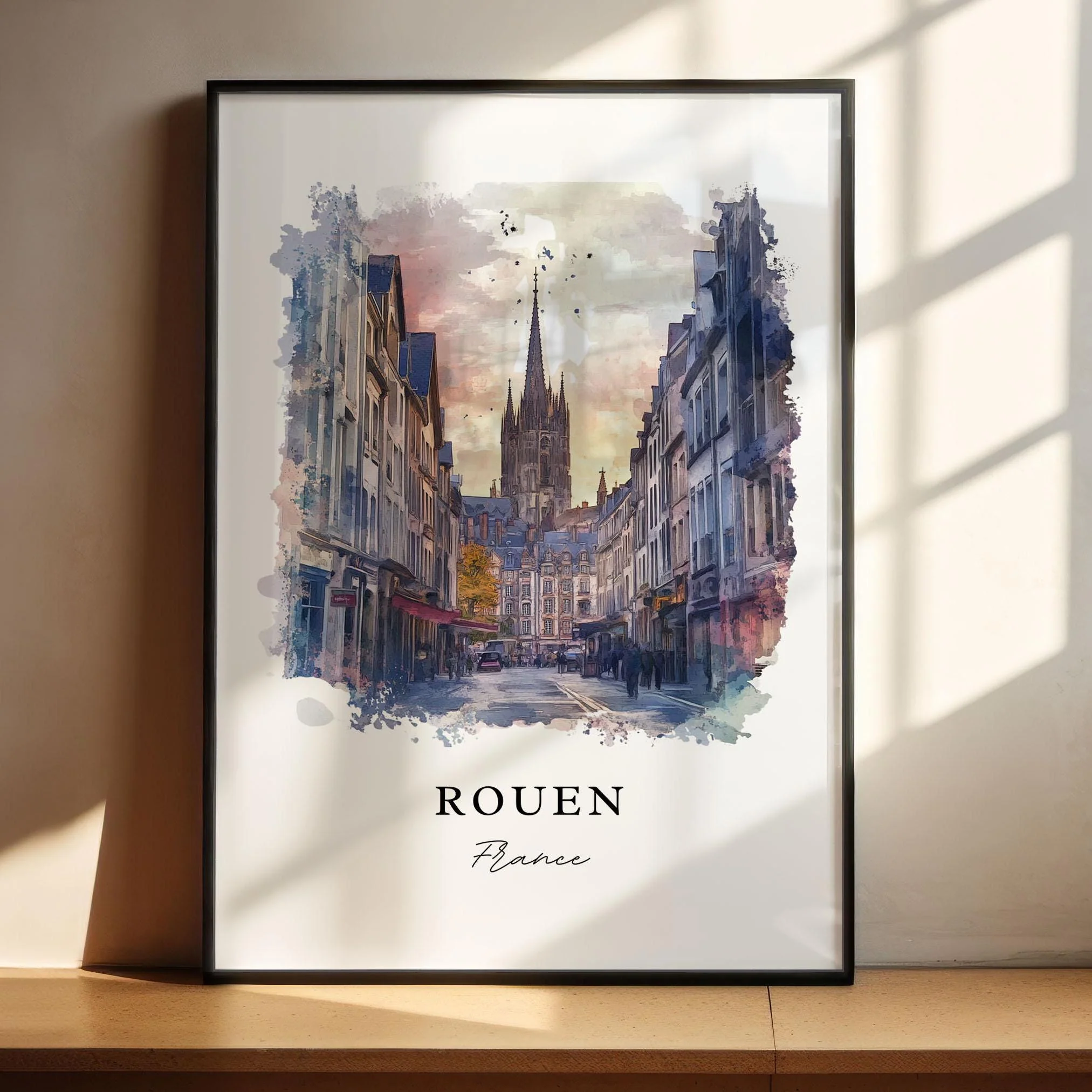 Rouen, France – Watercolor Art Print