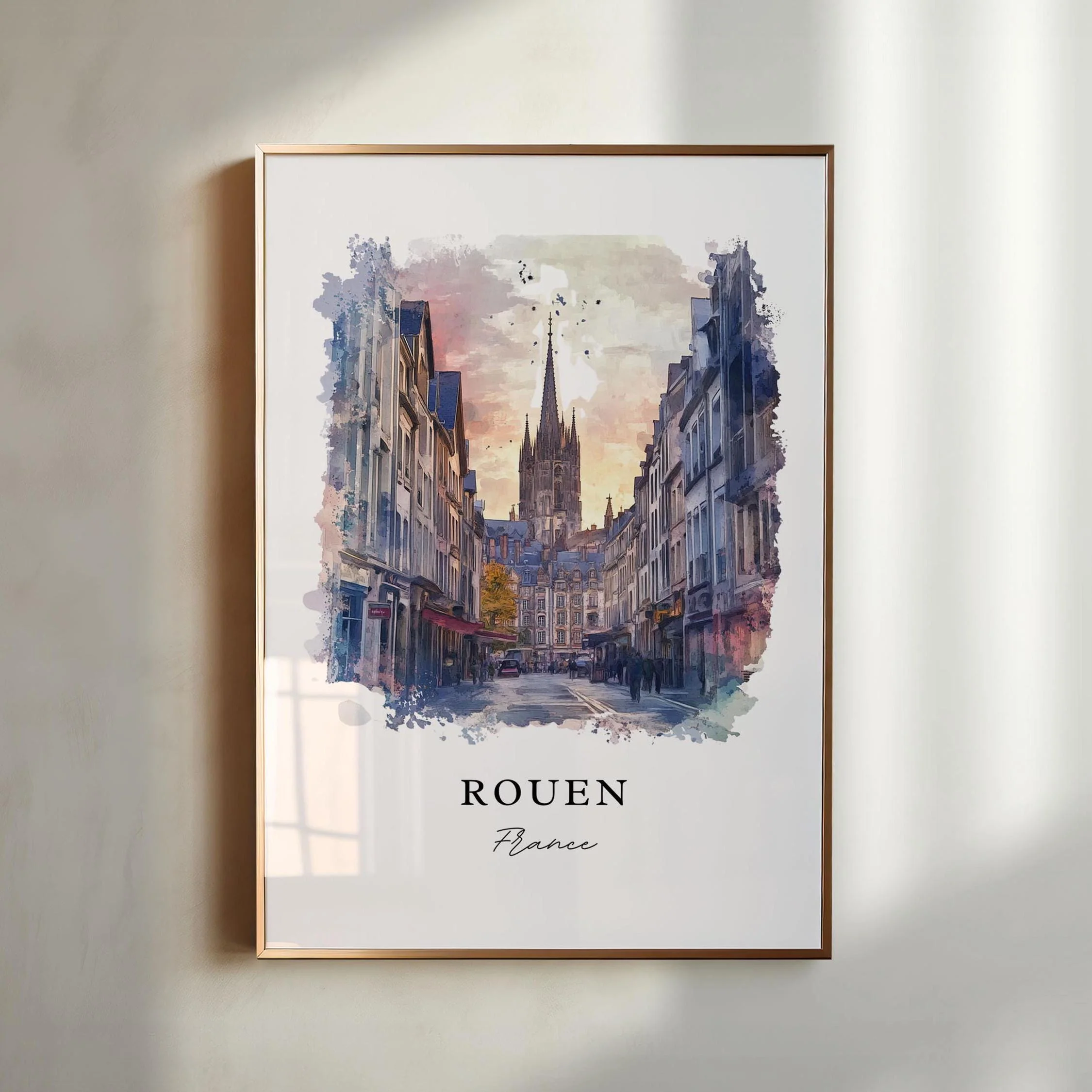 Rouen, France – Watercolor Art Print - Image 3