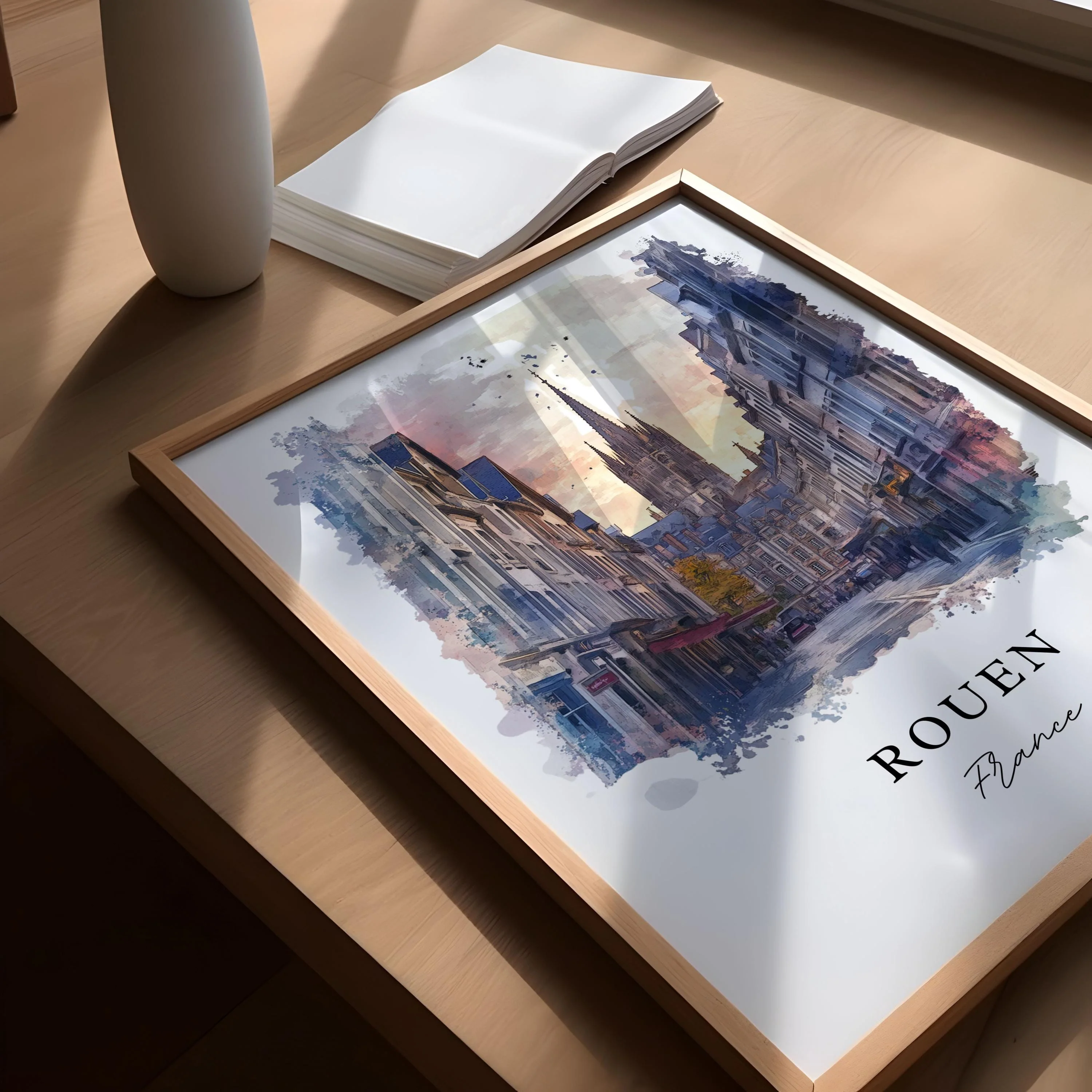 Rouen, France – Watercolor Art Print - Image 4