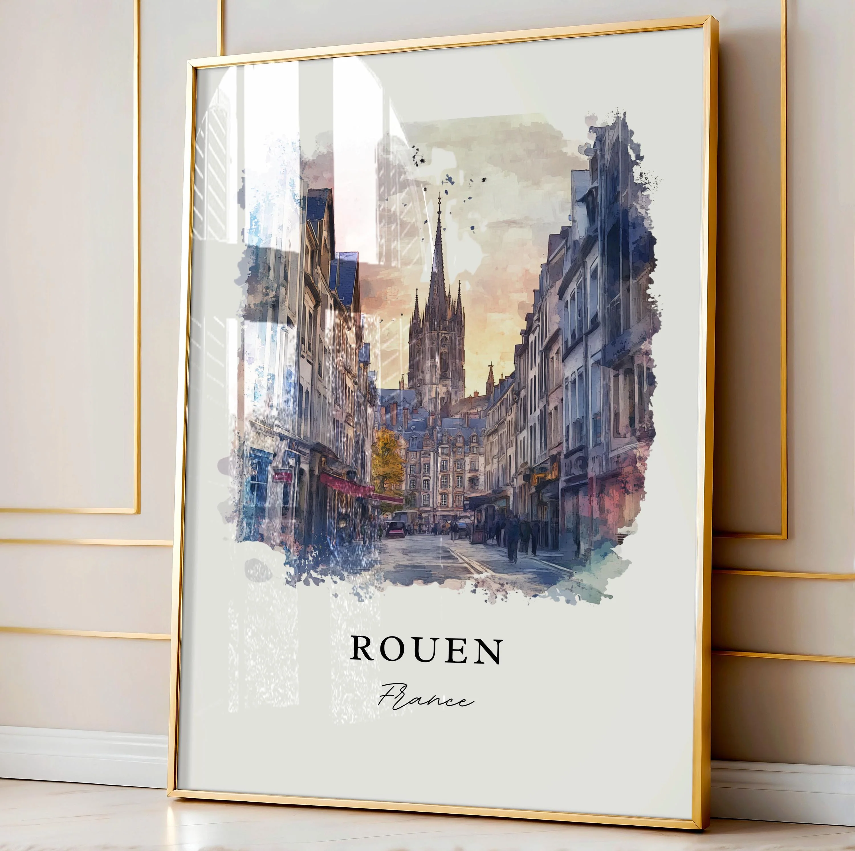 Rouen, France – Watercolor Art Print - Image 5
