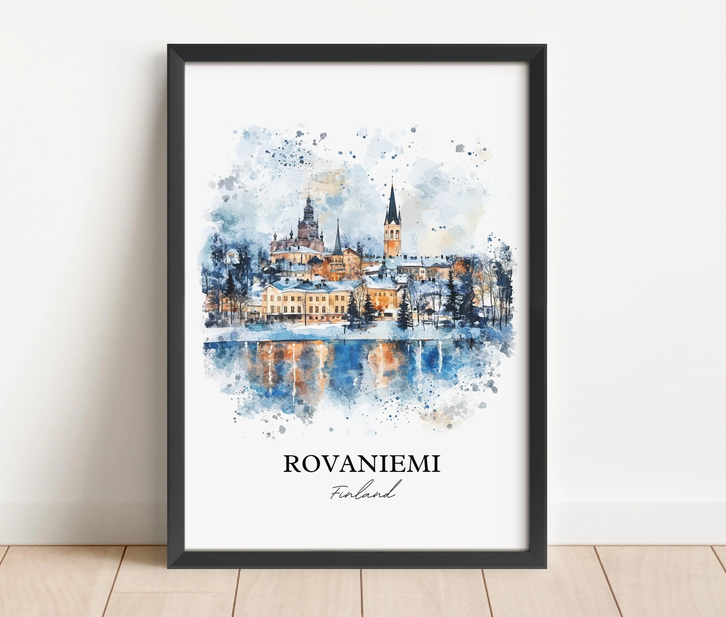 Rovaniemi, Finland – Watercolor Art Print - Image 3