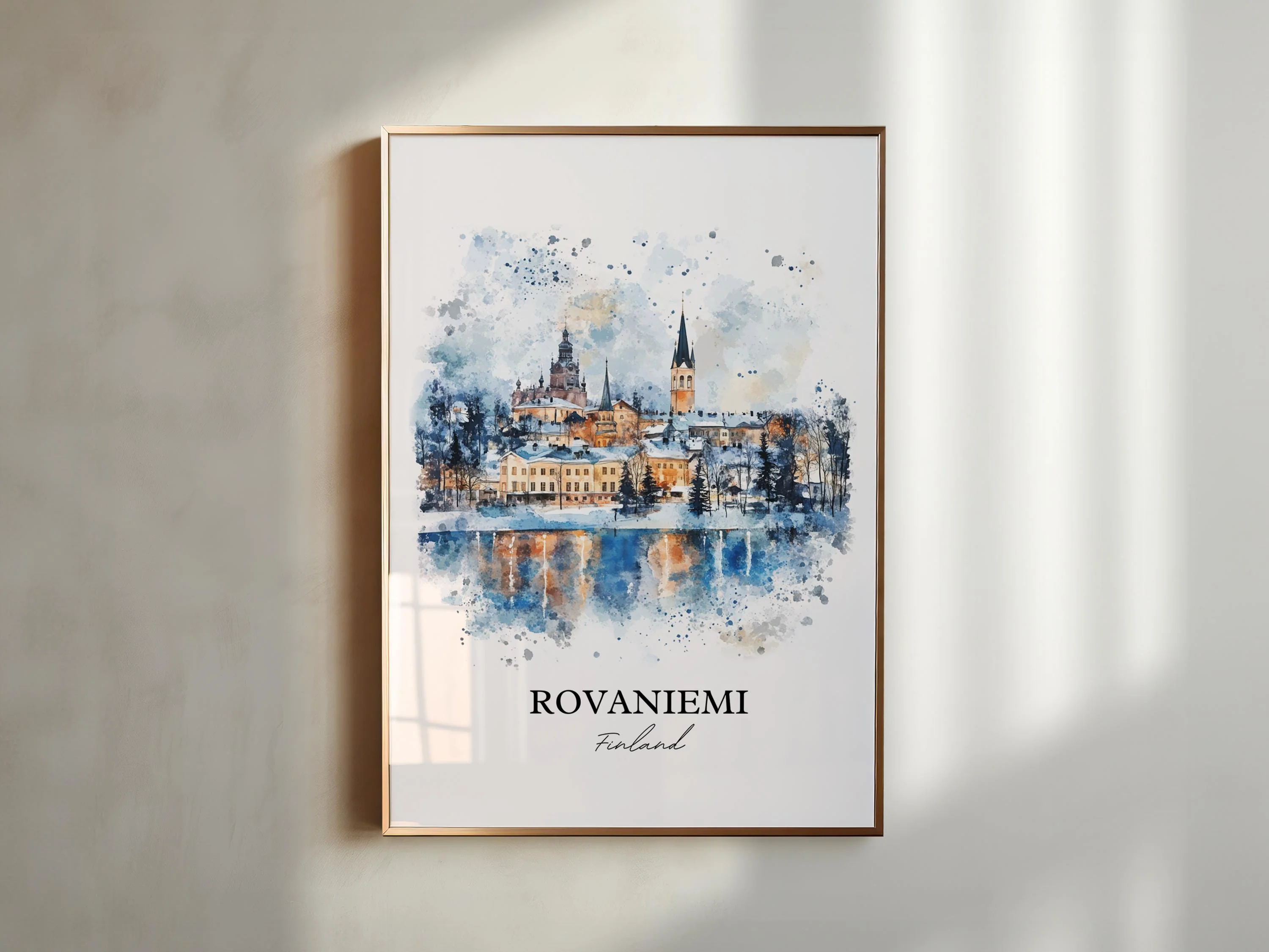 Rovaniemi, Finland – Watercolor Art Print - Image 4