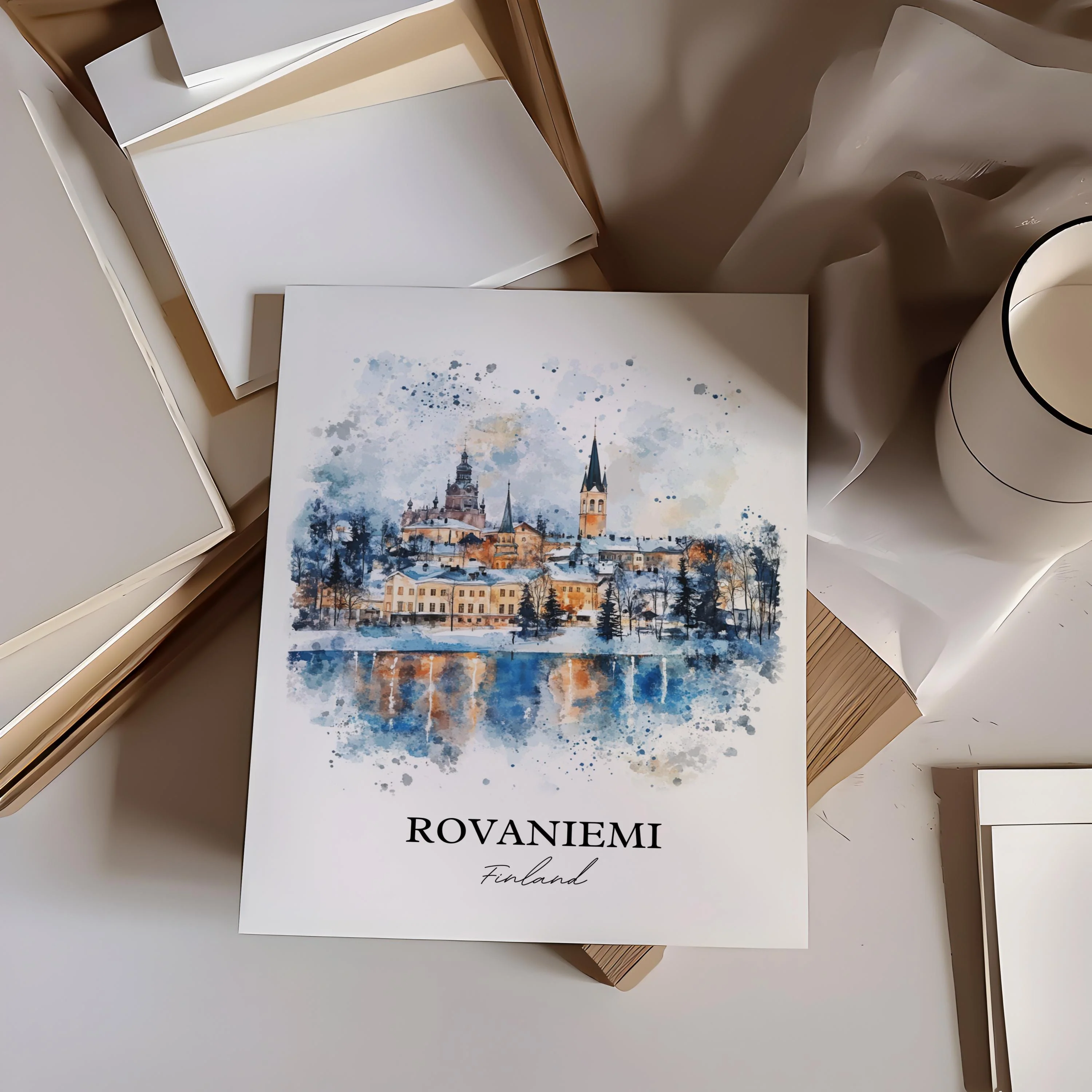 Rovaniemi, Finland – Watercolor Art Print - Image 5