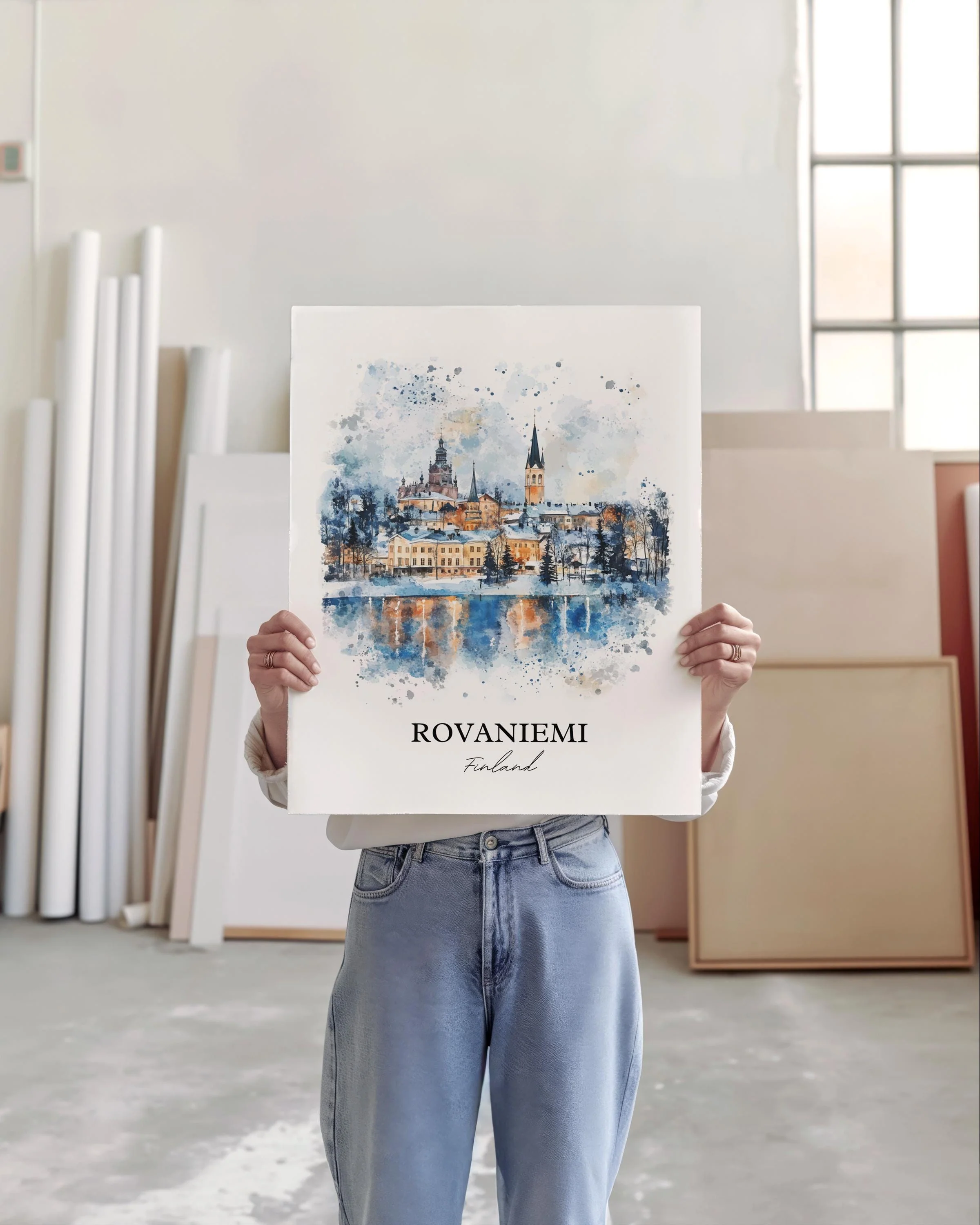 Rovaniemi, Finland – Watercolor Art Print - Image 6