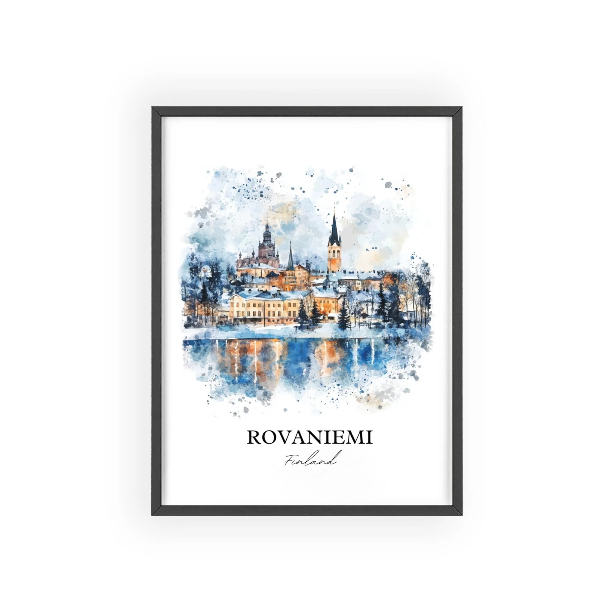Rovaniemi, Finland – Watercolor Art Print - Image 7