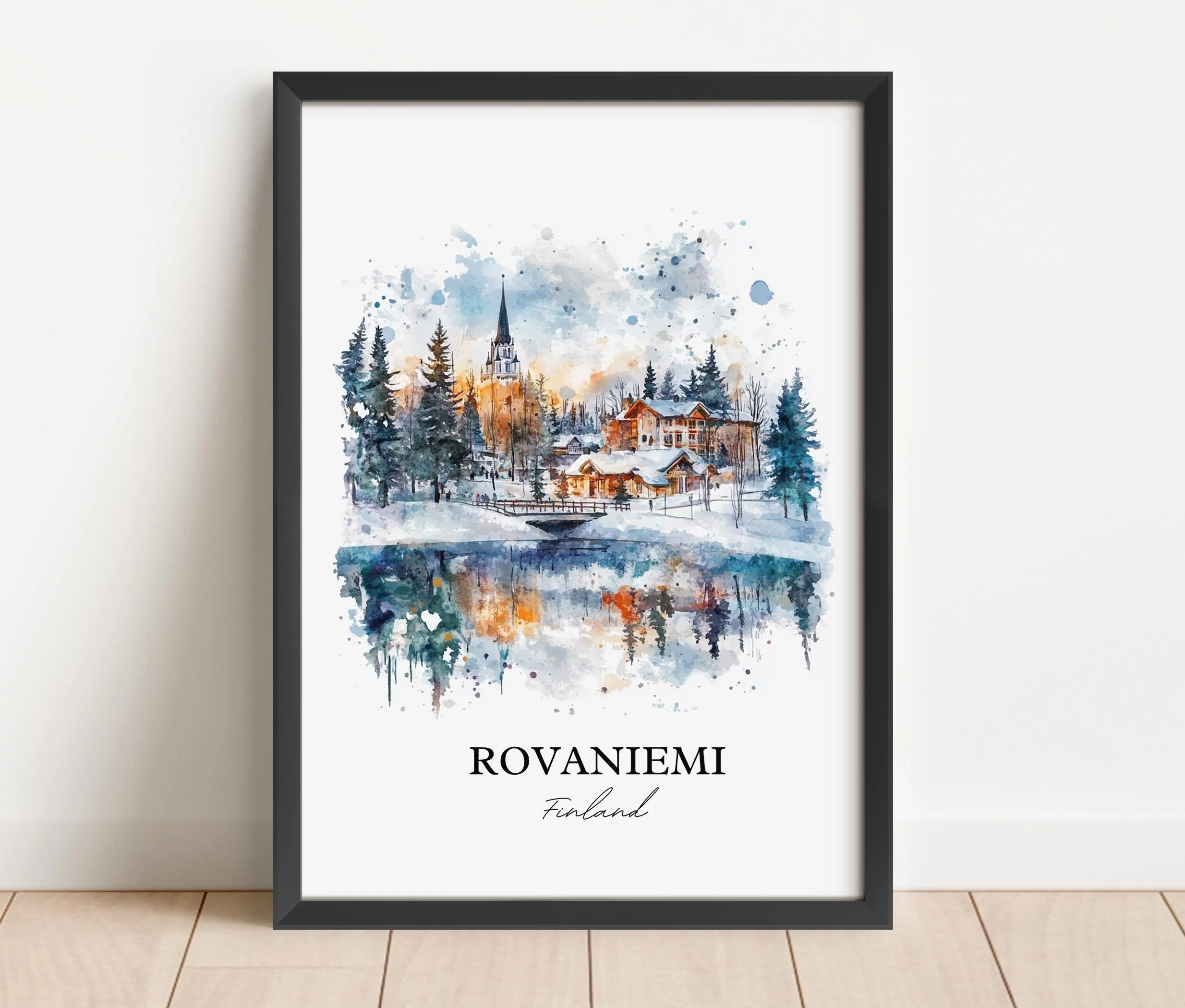 Rovaniemi, Finland – Watercolor Art Print - Image 3