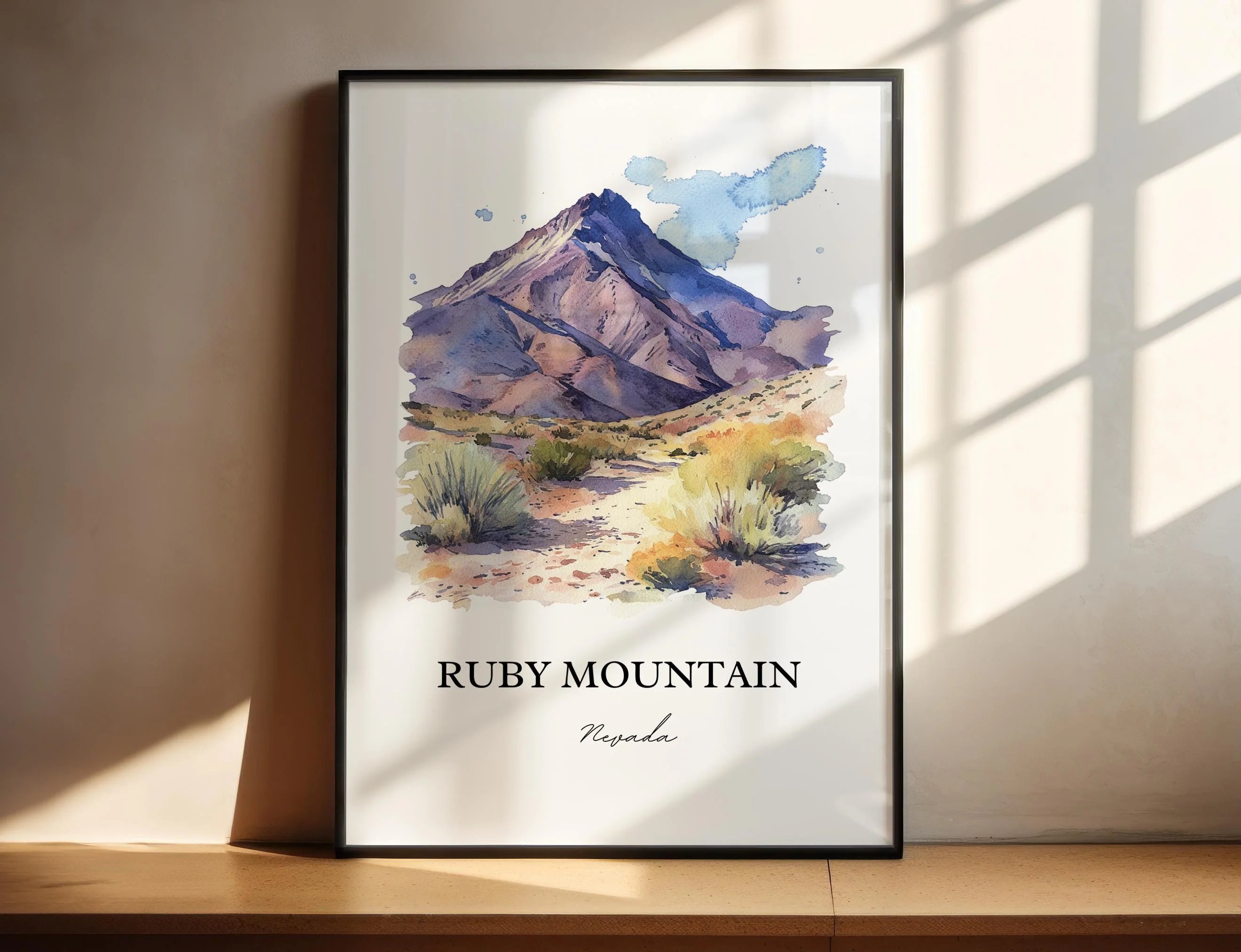 Ruby Mountains, Nevada, USA – Watercolor Art Print - Image 4