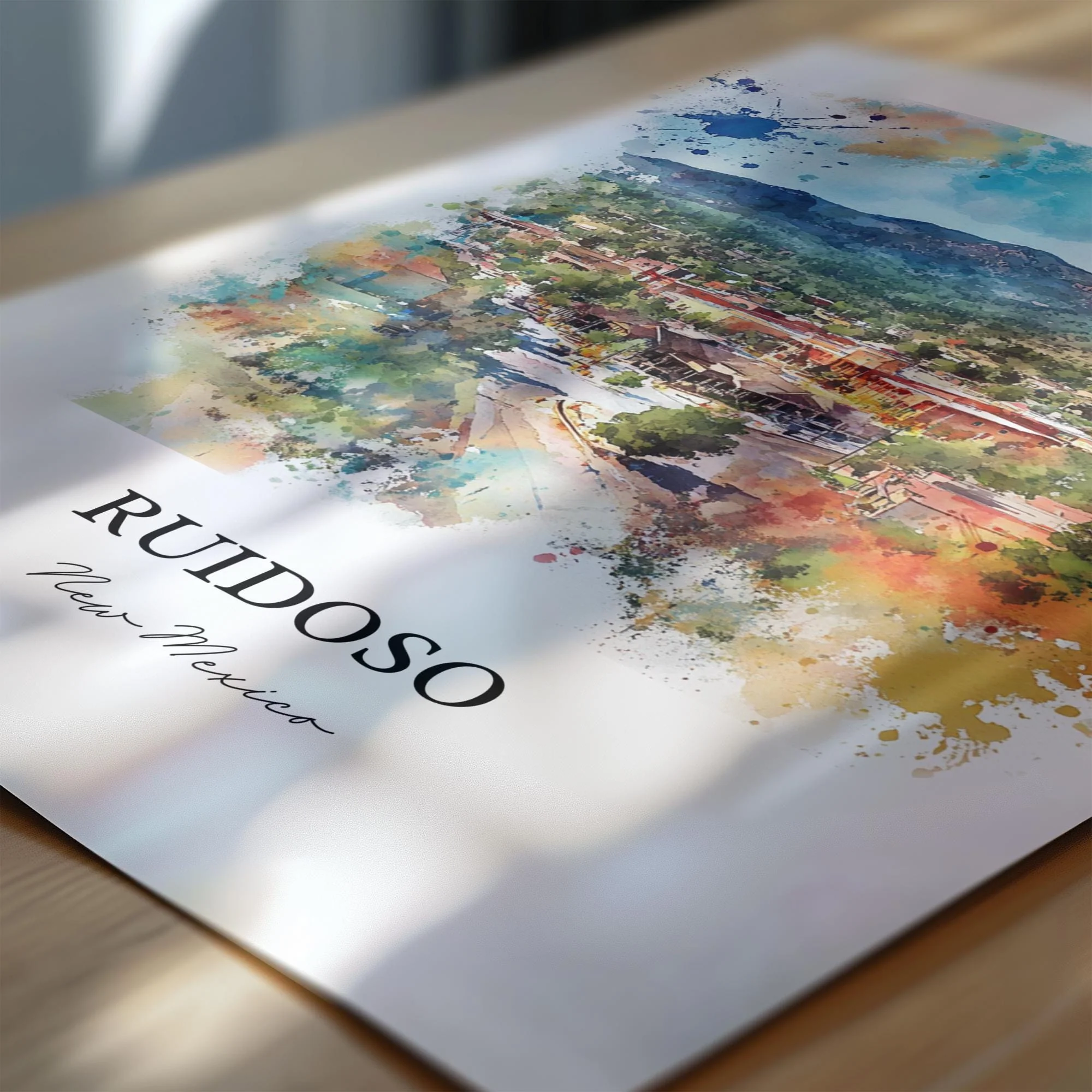 Ruidoso, New Mexico – Watercolor Art Print of Sierra Blanca Mountains - Image 2