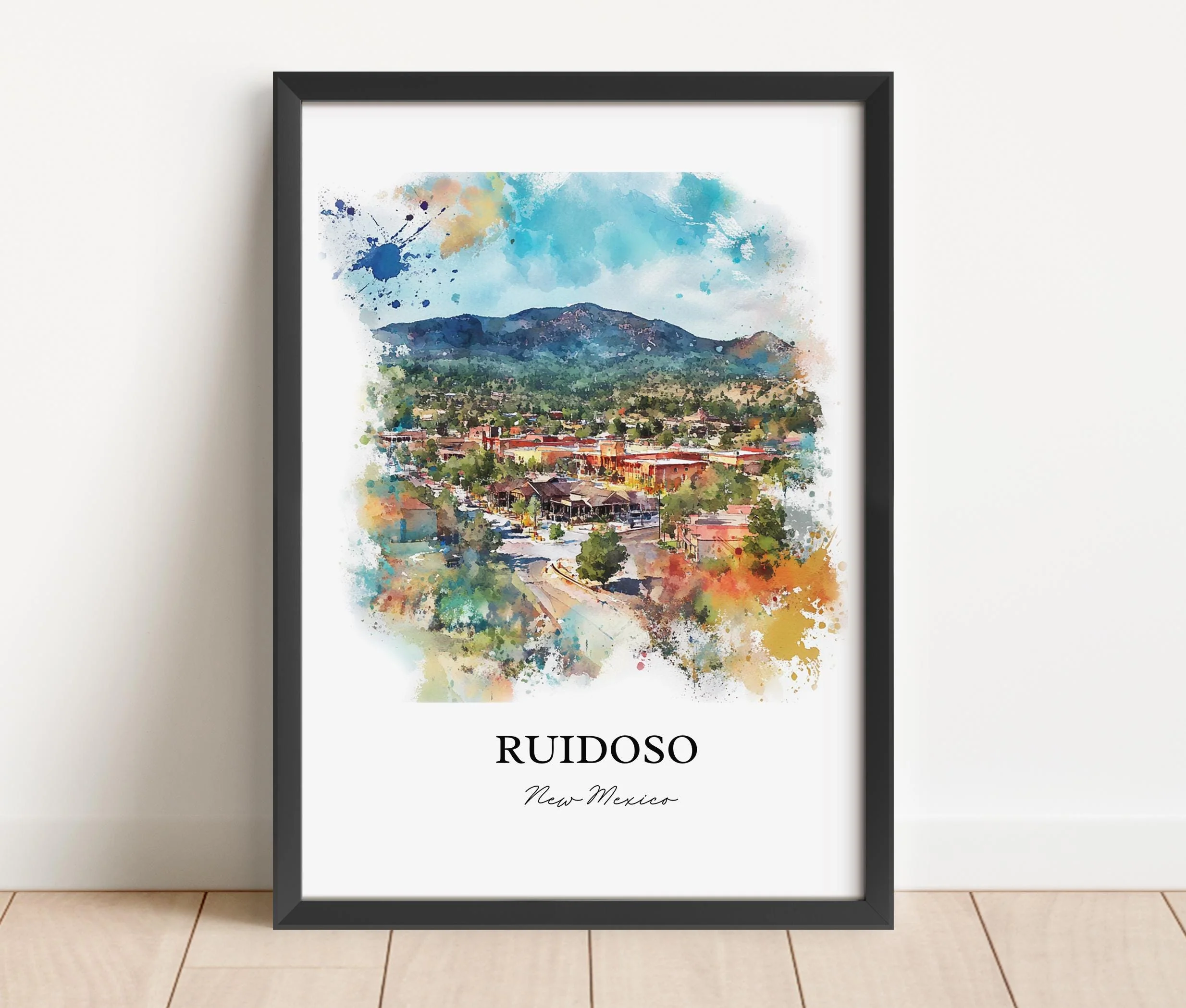 Ruidoso, New Mexico – Watercolor Art Print of Sierra Blanca Mountains - Image 4