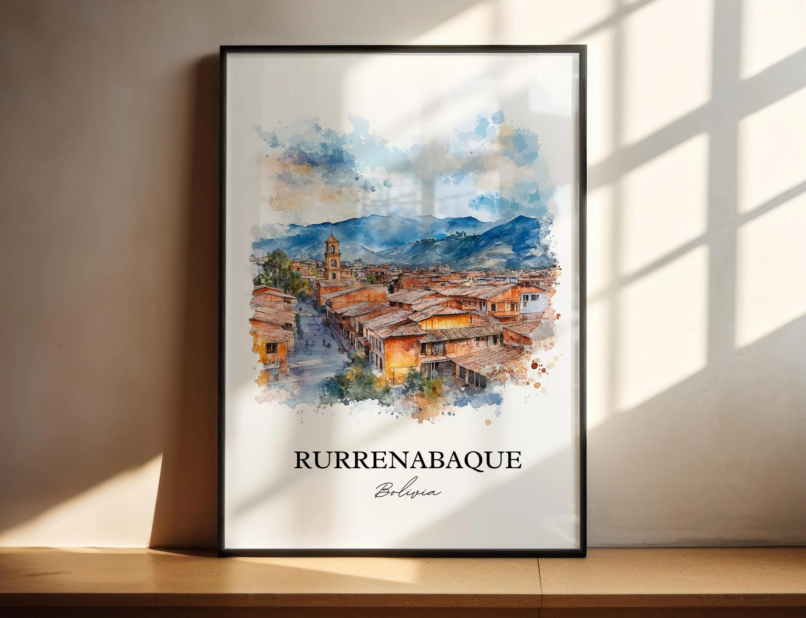 Rurrenabaque, Bolivia – Watercolor Art Print