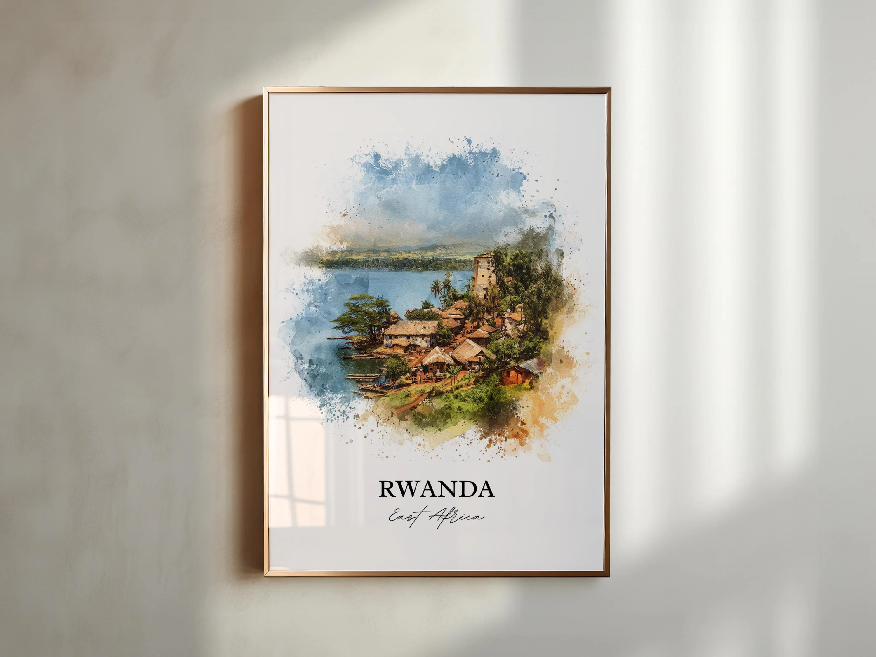 Rwanda, Africa – Watercolor Art Print - Image 3