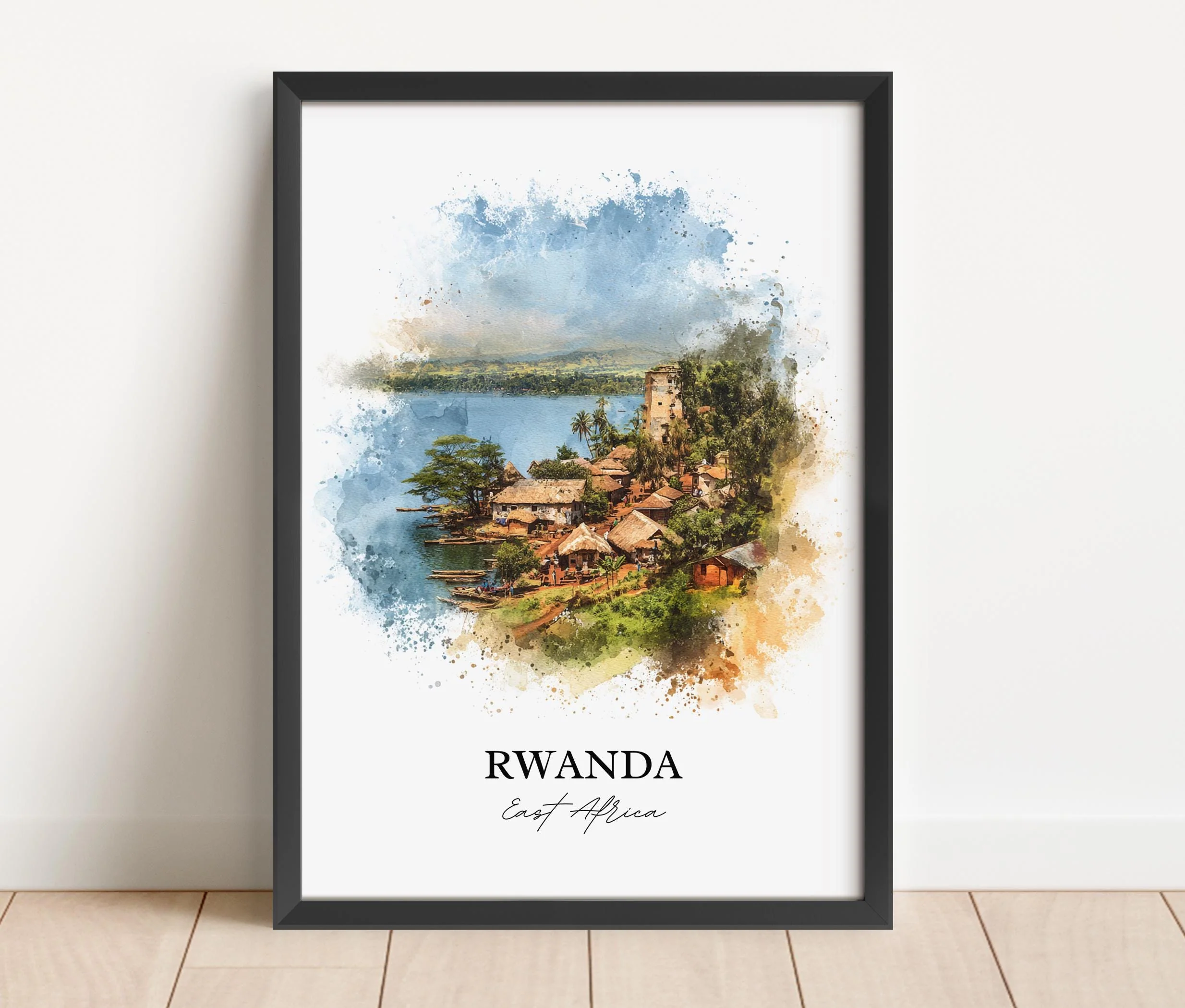 Rwanda, Africa – Watercolor Art Print - Image 4