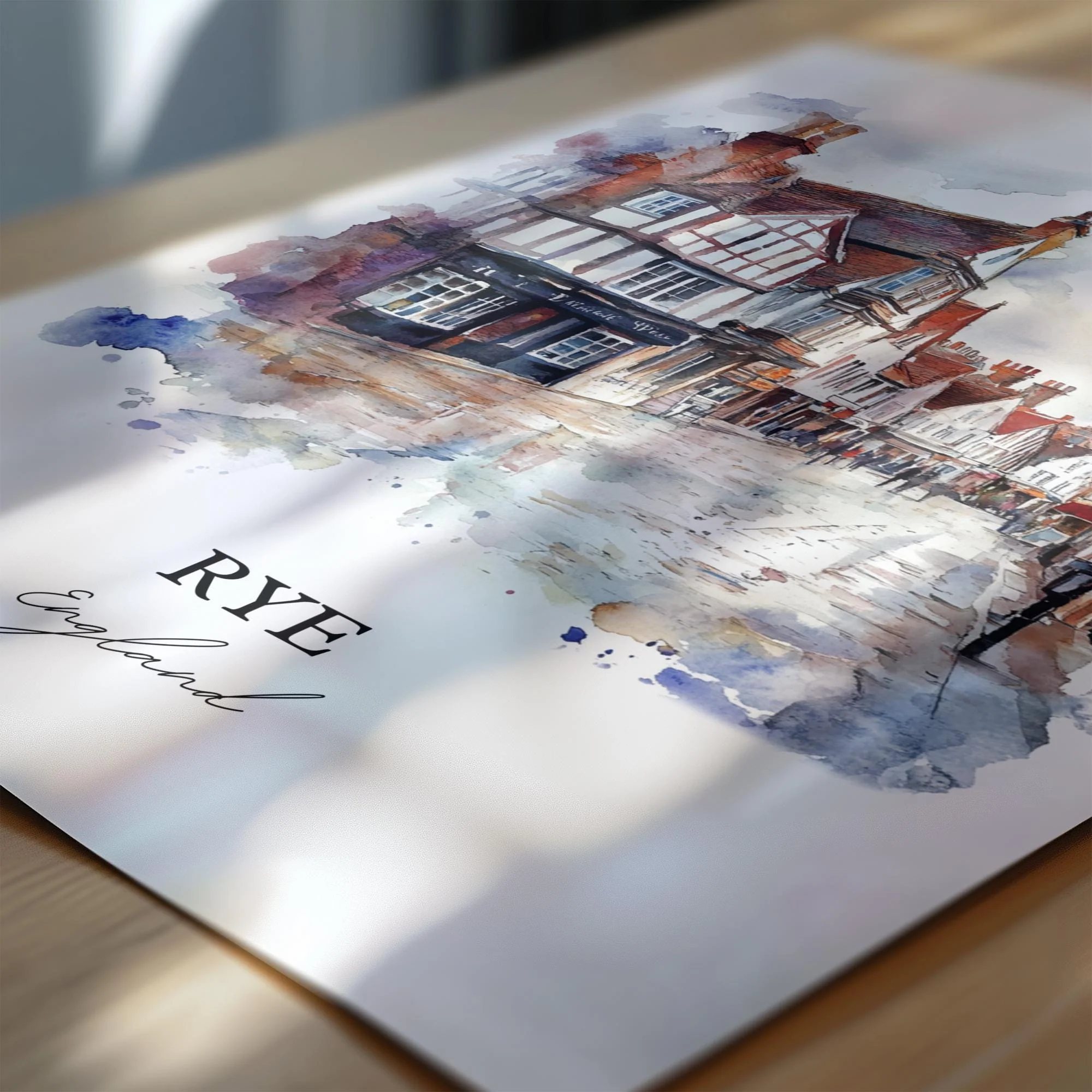 Rye, England – Watercolor Art Print - Image 2