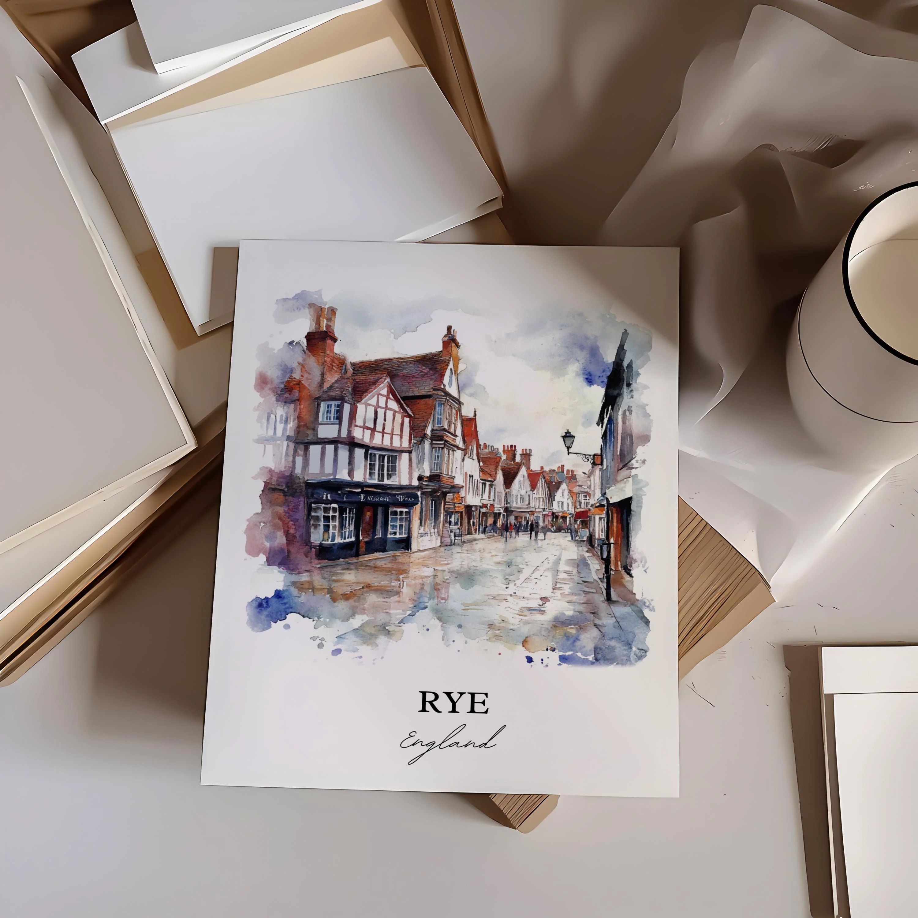 Rye, England – Watercolor Art Print - Image 5