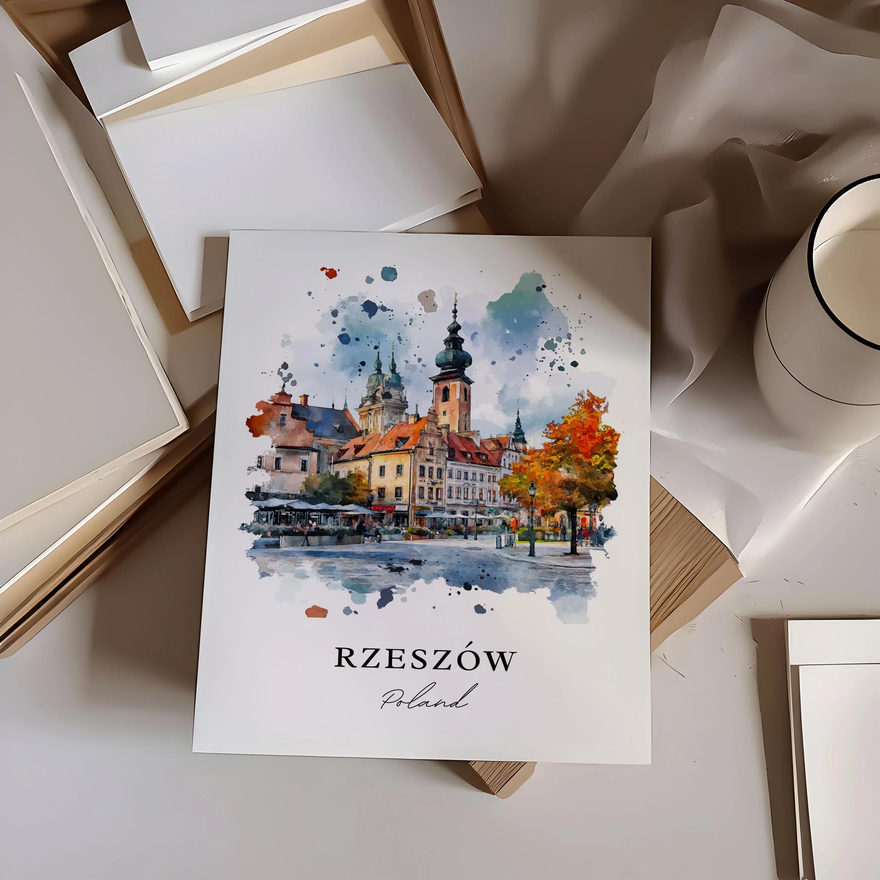 Rzeszow, Poland – Watercolor Art Print - Image 2
