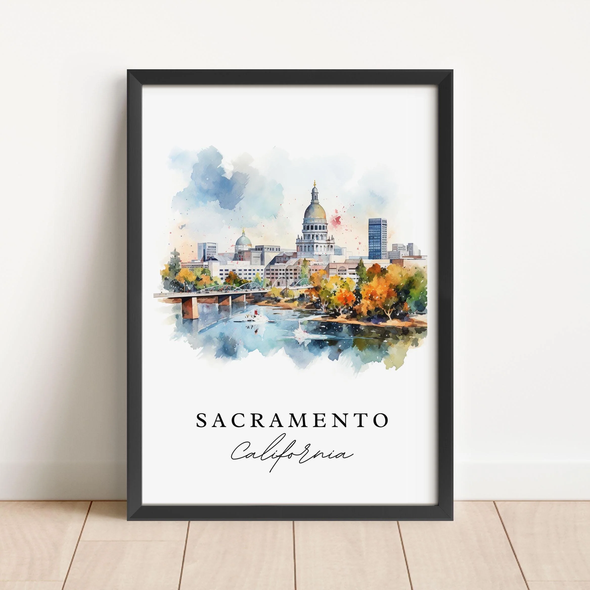 Sacramento, California – Watercolor Art Print