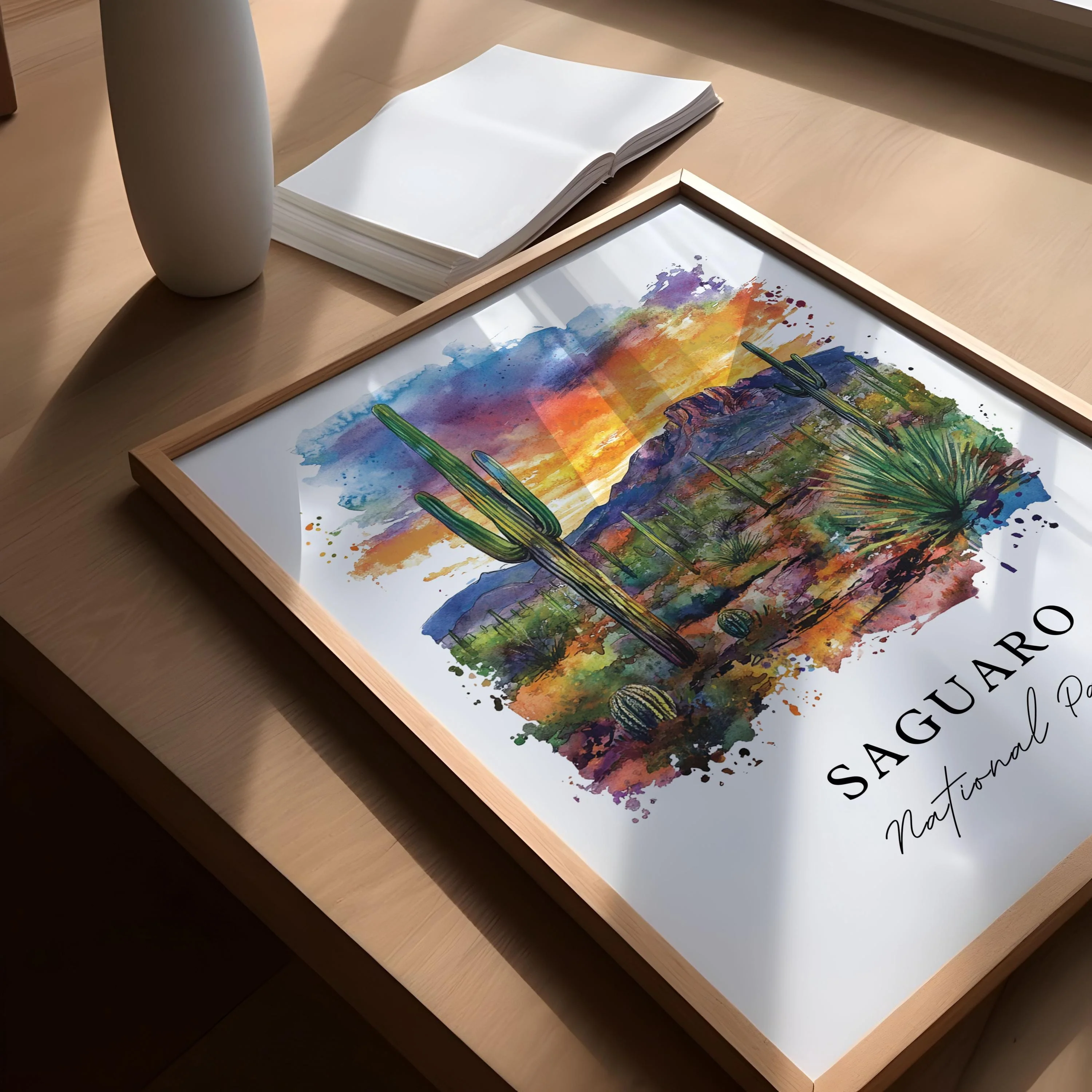 Saguaro National Park, Arizona – Watercolor Art Print - Image 3