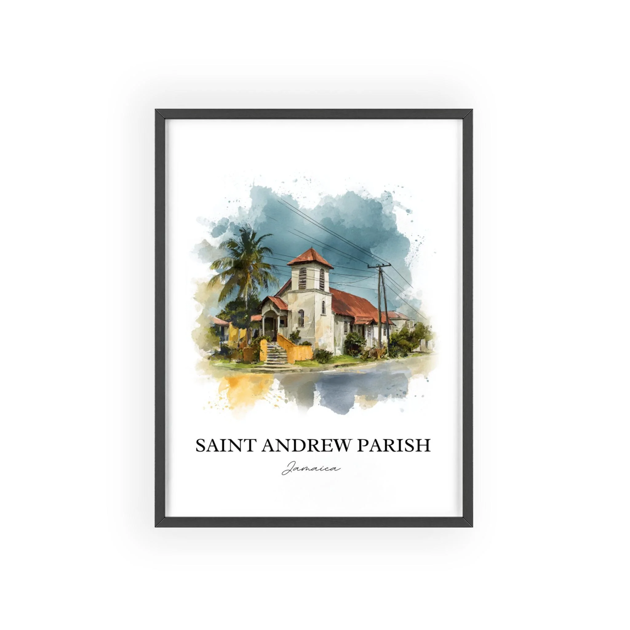Saint Andrew Parish, Jamaica – Watercolor Art Print - Image 7