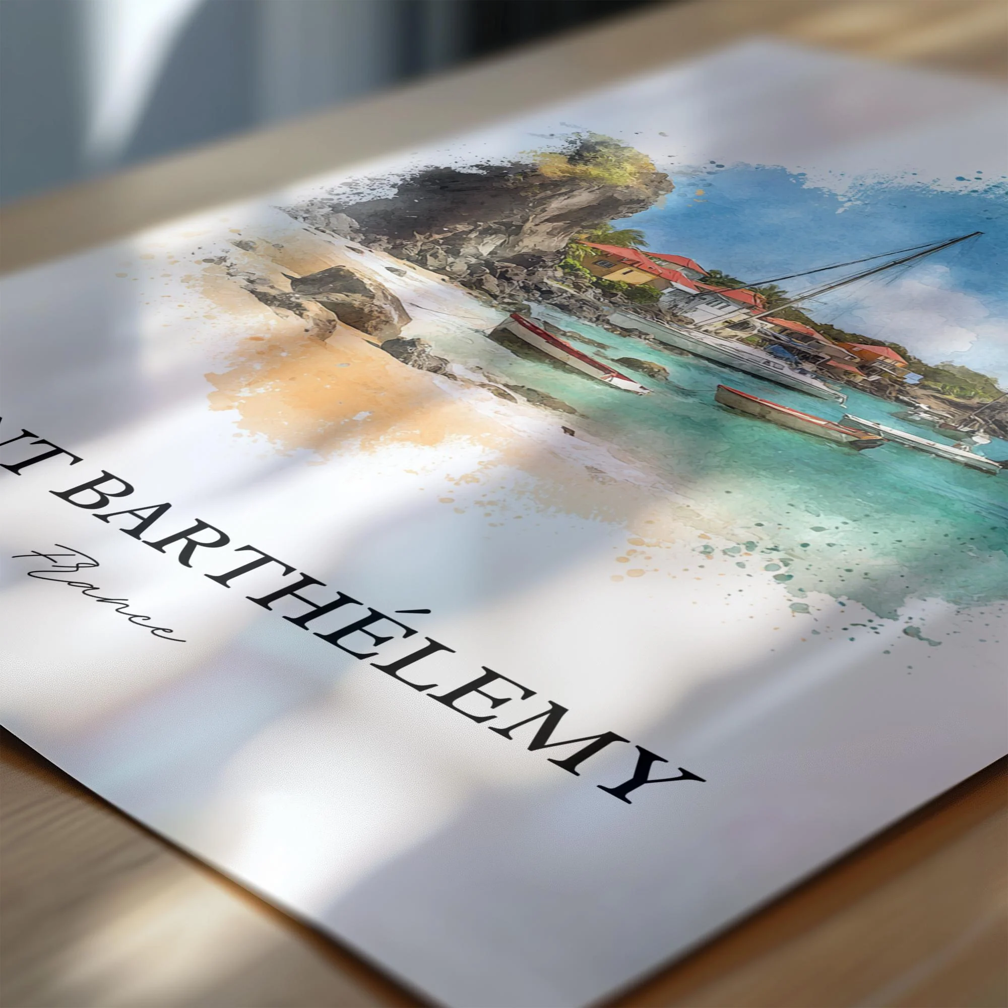 Saint Barthélemy, Caribbean – Watercolor Art Print - Image 2