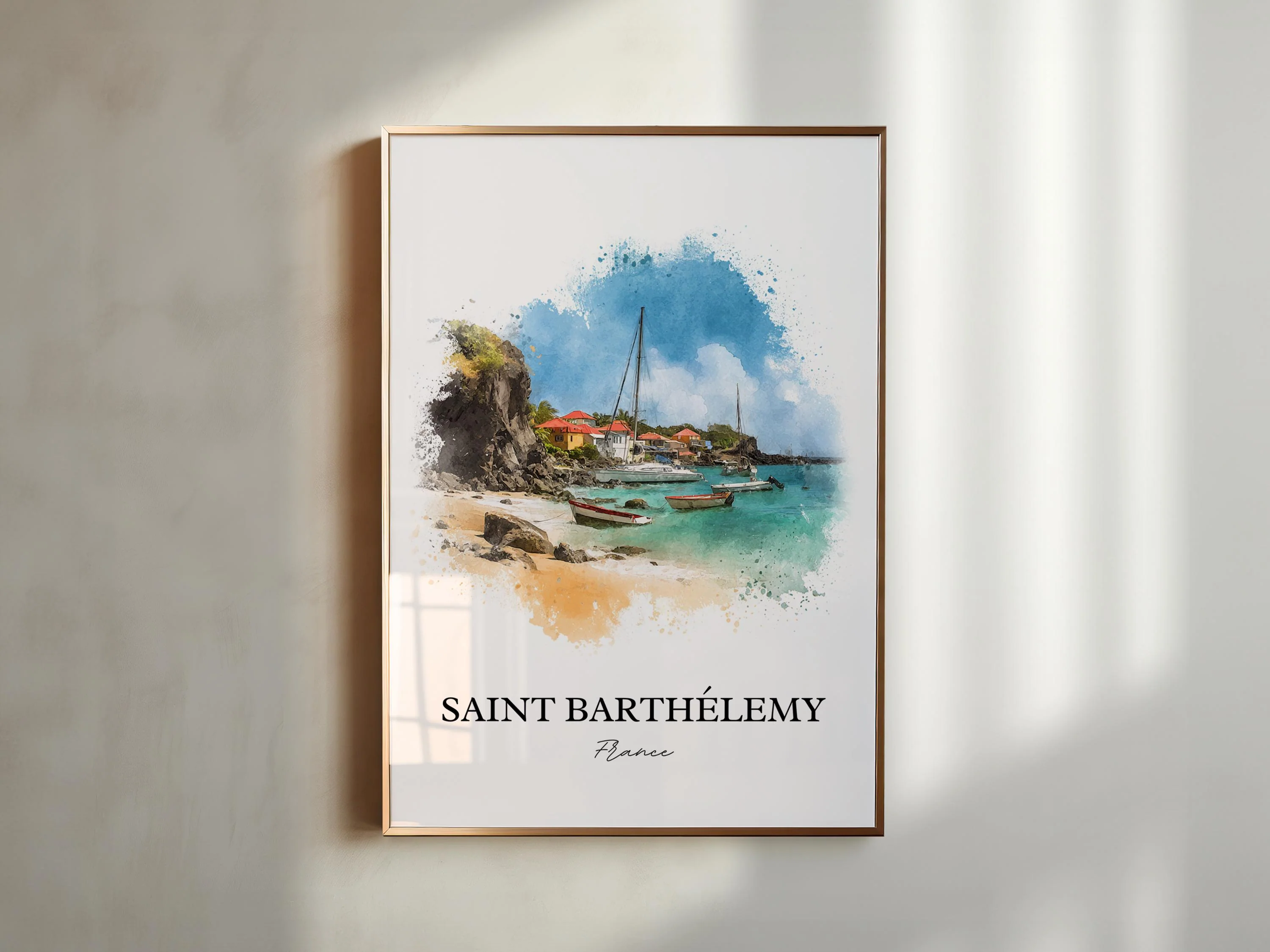Saint Barthélemy, Caribbean – Watercolor Art Print - Image 4