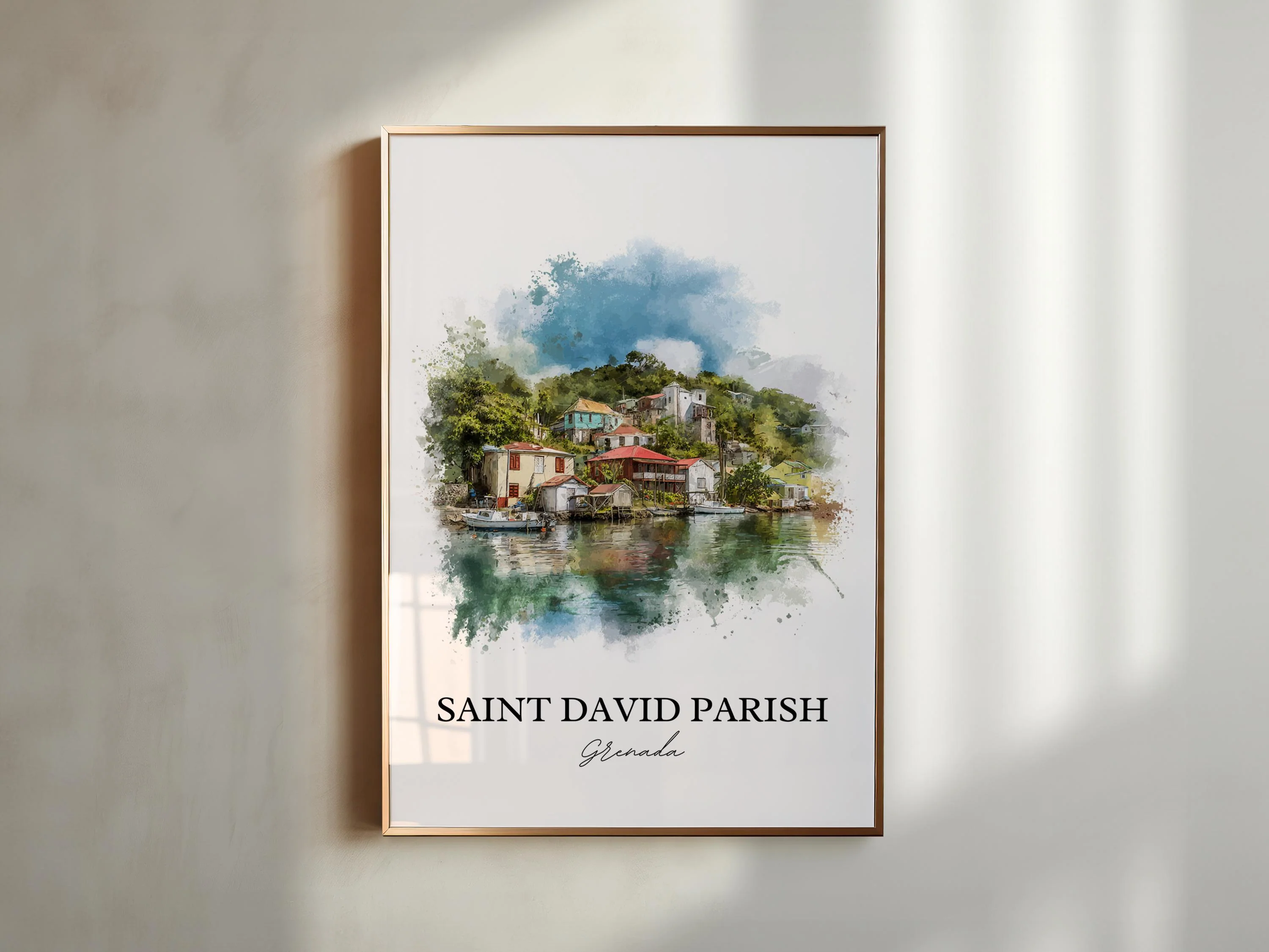 Saint David Parish, Grenada – Watercolor Art Print - Image 6