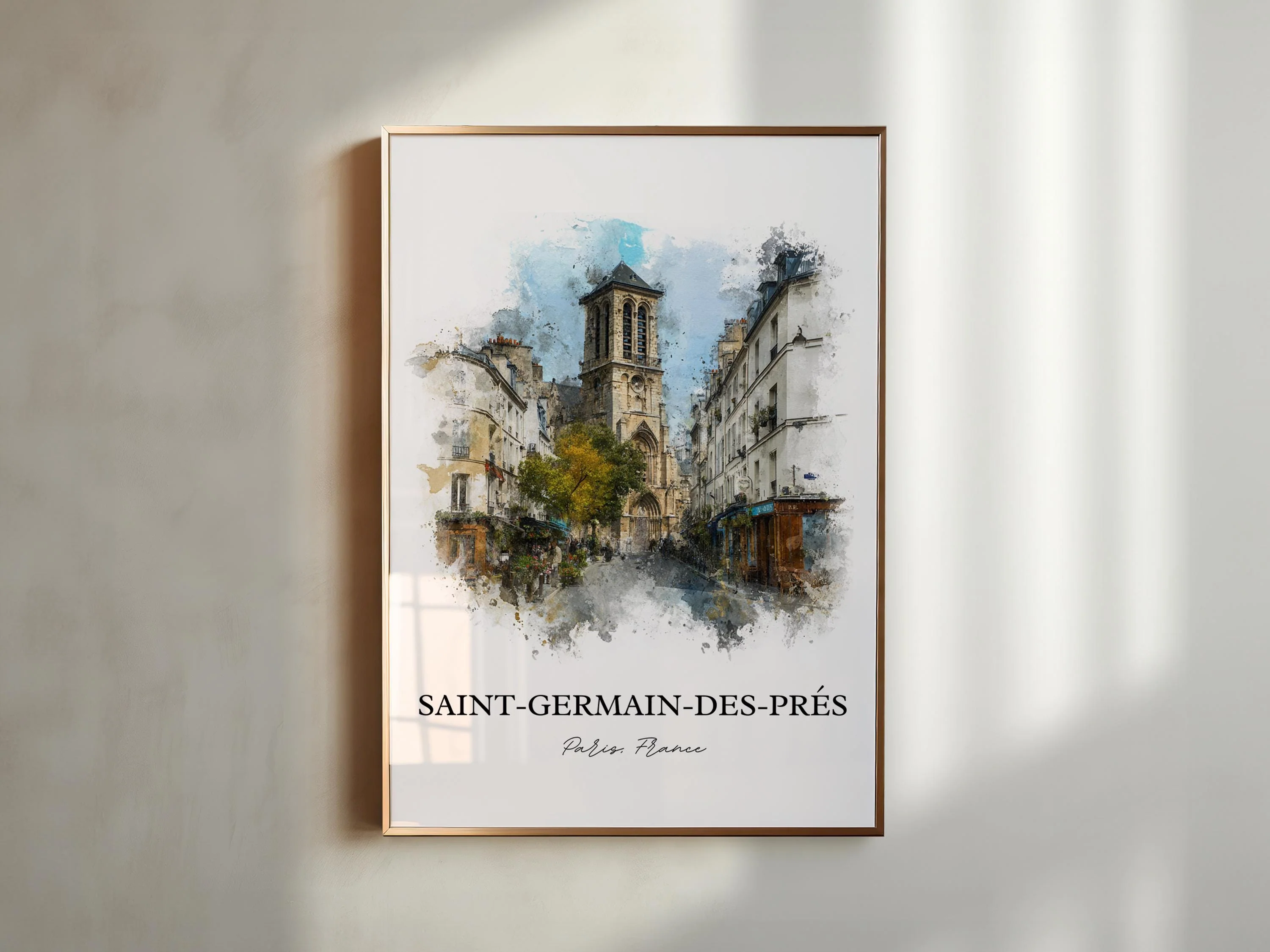 Saint-Germain-des-Prés, Paris – Watercolor Art Print - Image 4