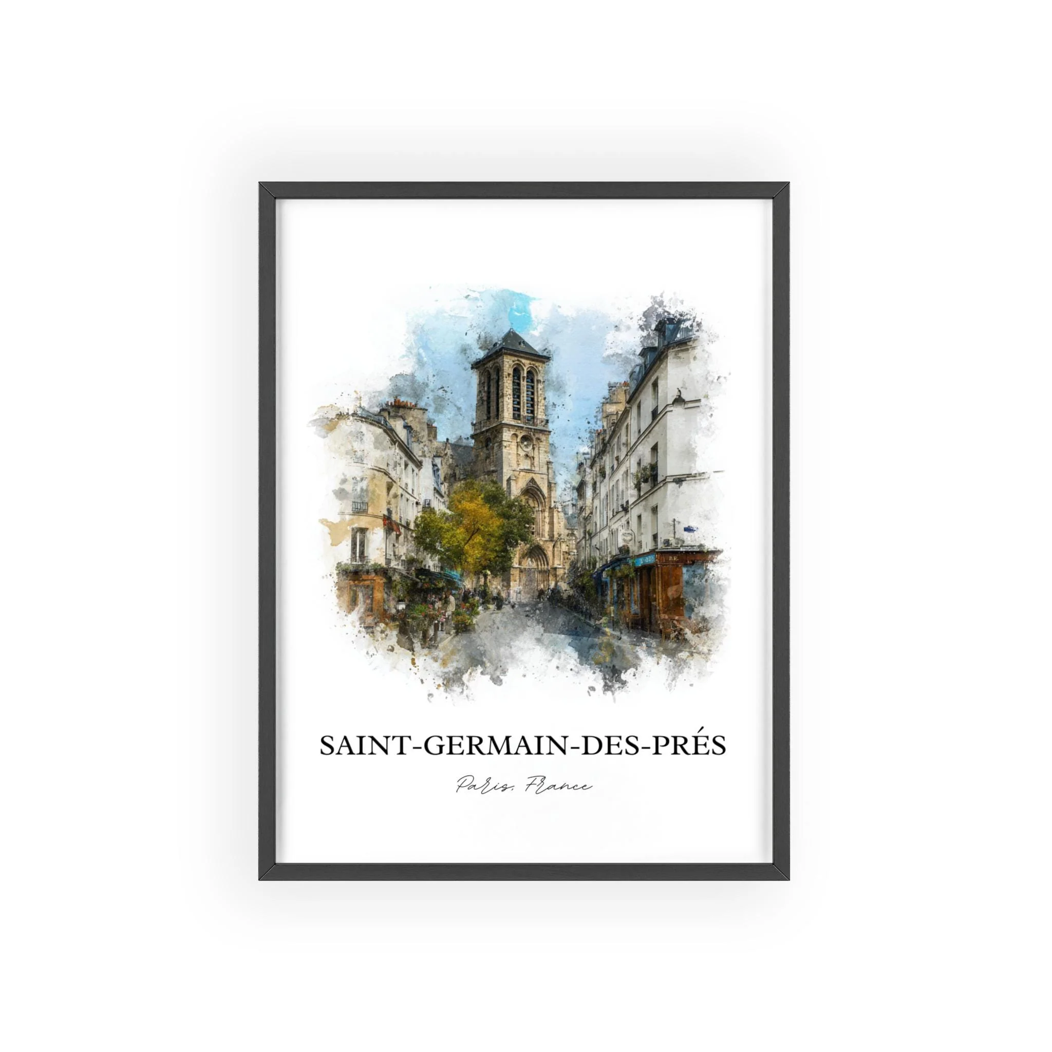 Saint-Germain-des-Prés, Paris – Watercolor Art Print - Image 9