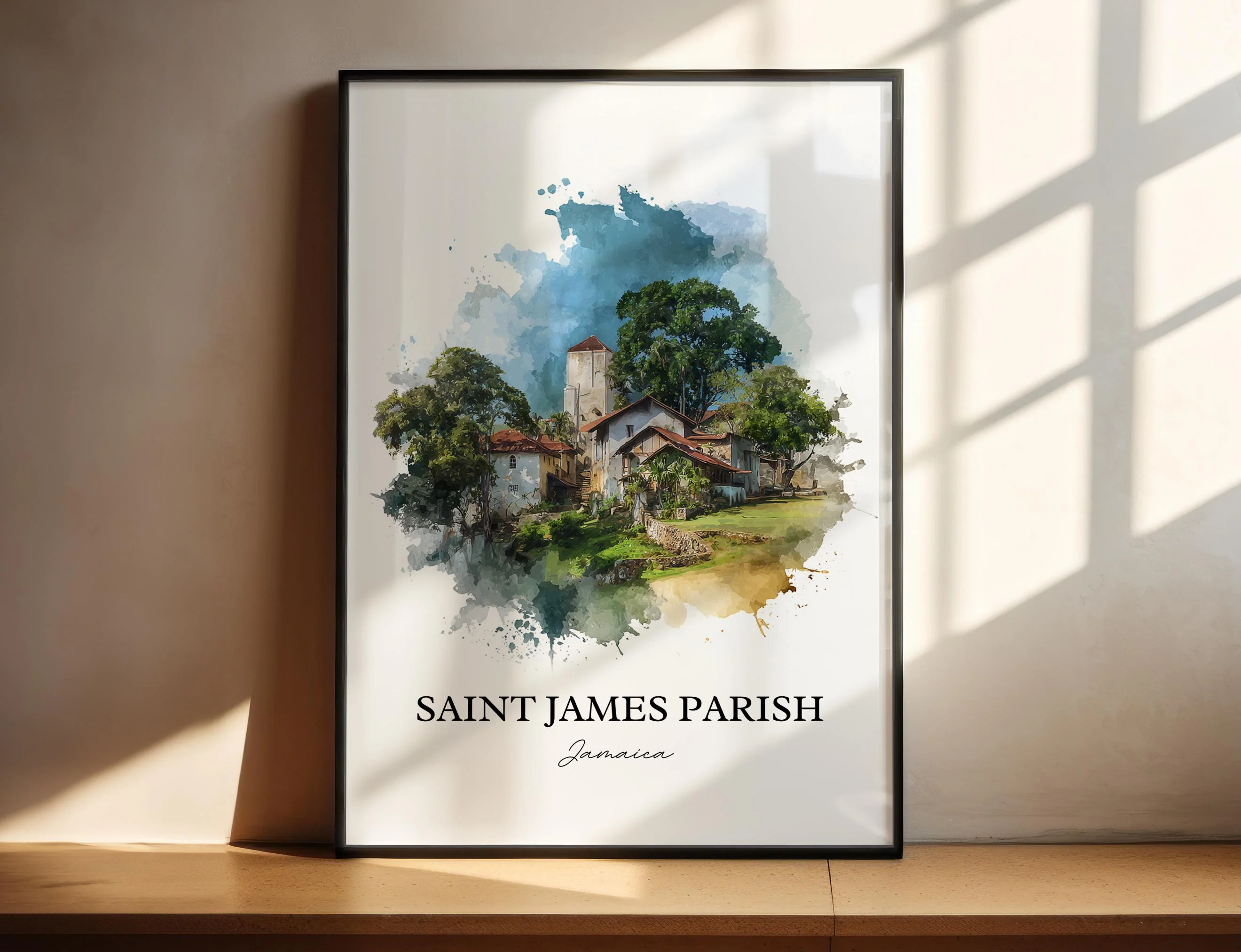 Saint James Parish, Jamaica – Watercolor Art Print