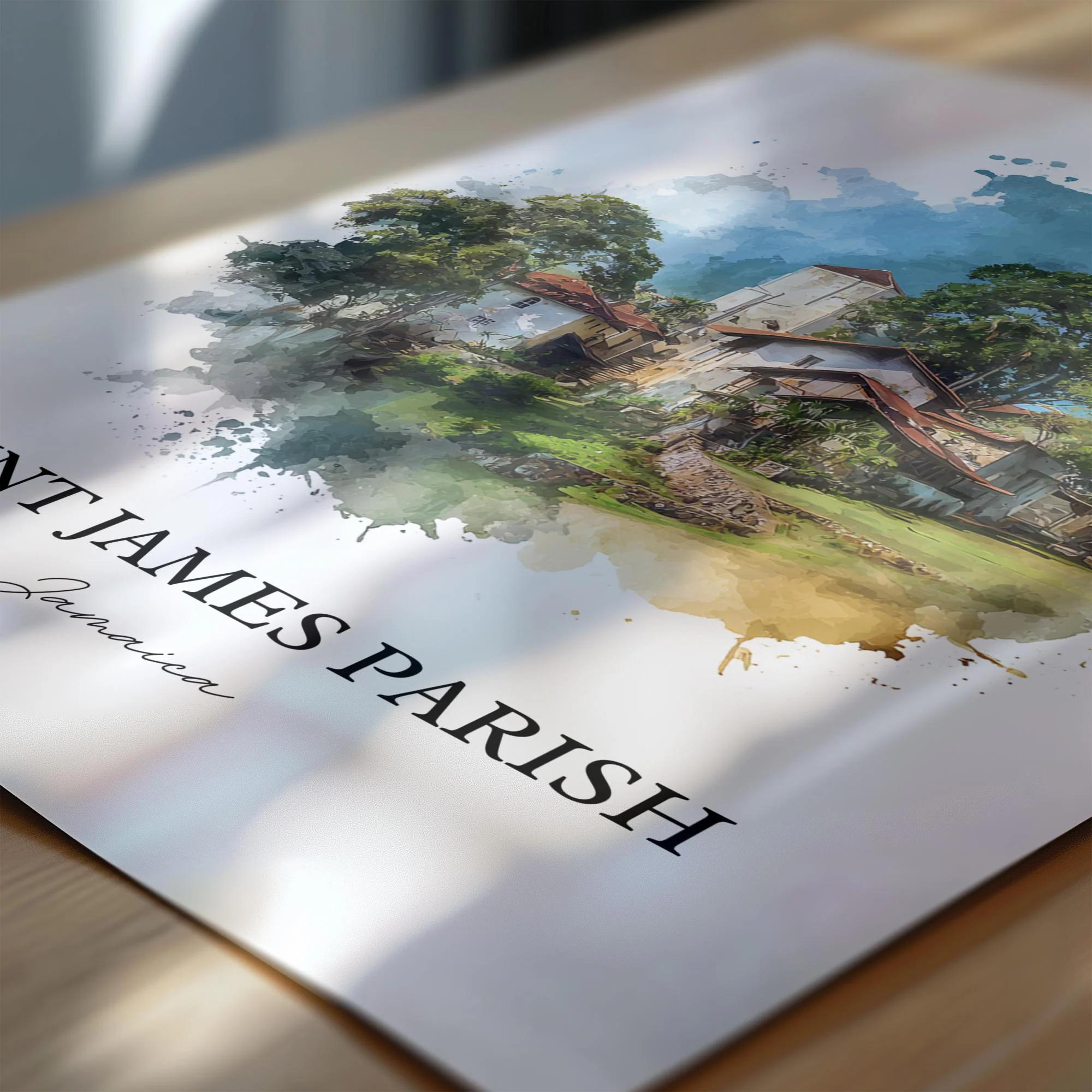 Saint James Parish, Jamaica – Watercolor Art Print - Image 2