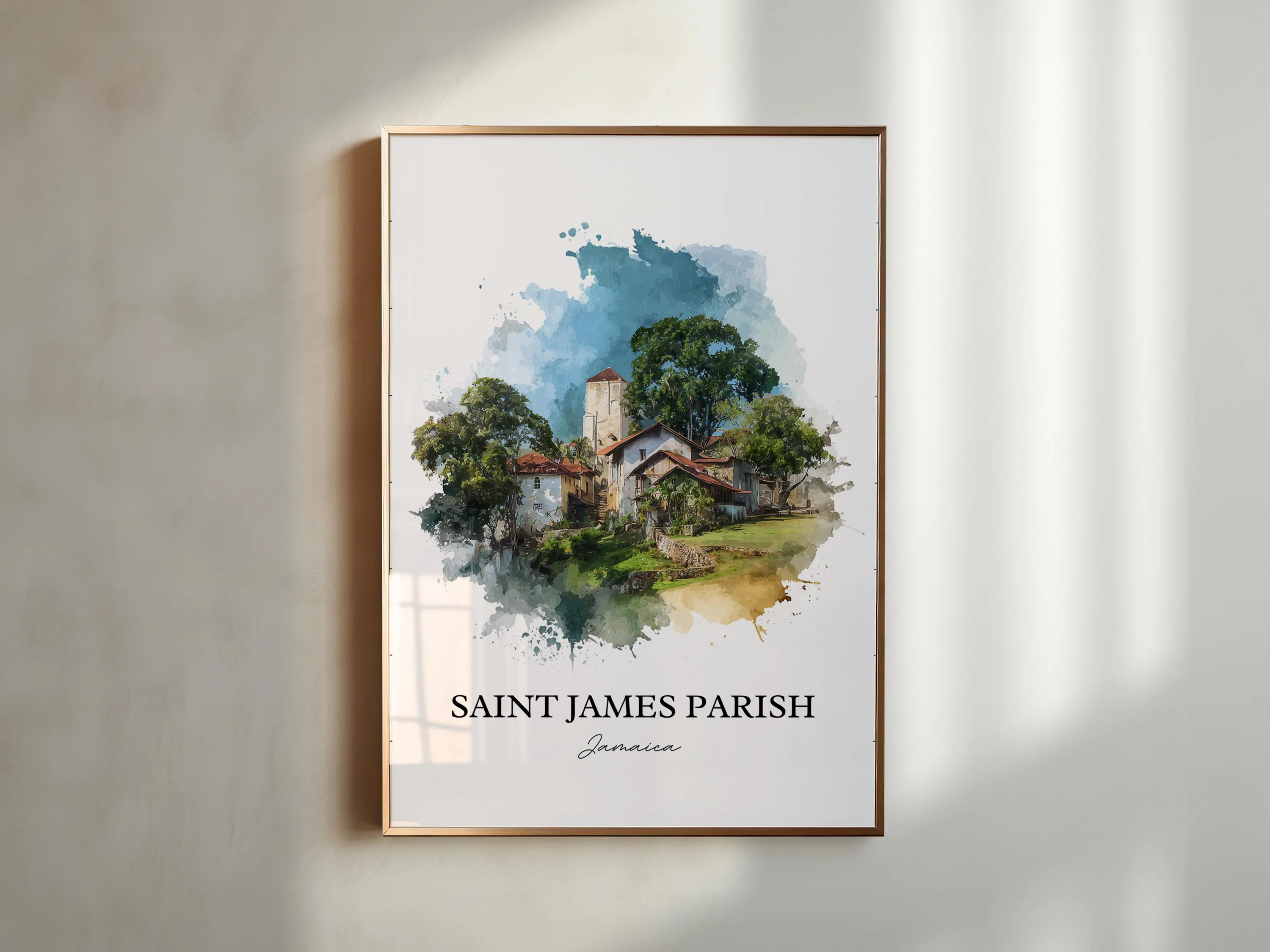 Saint James Parish, Jamaica – Watercolor Art Print - Image 3
