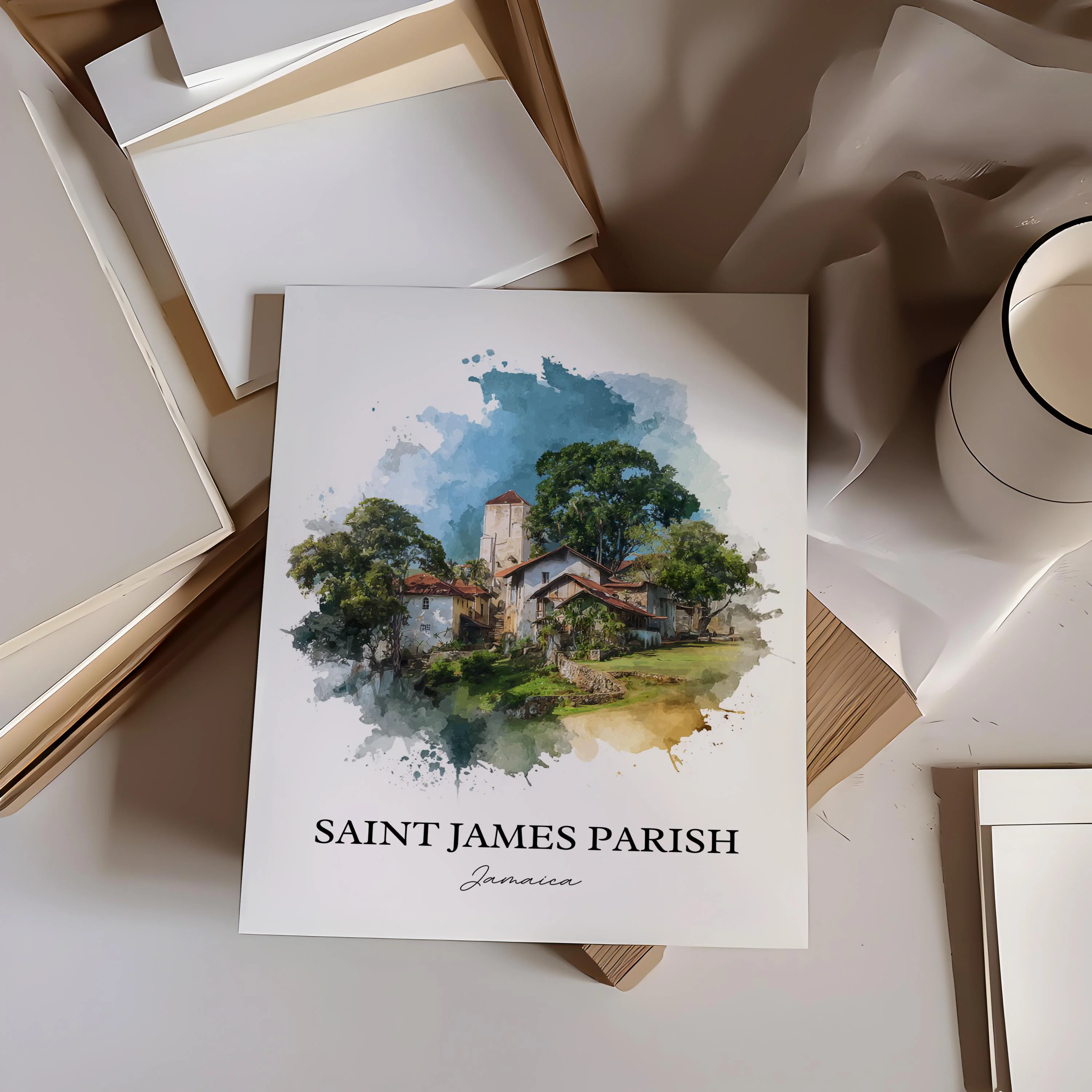 Saint James Parish, Jamaica – Watercolor Art Print - Image 6